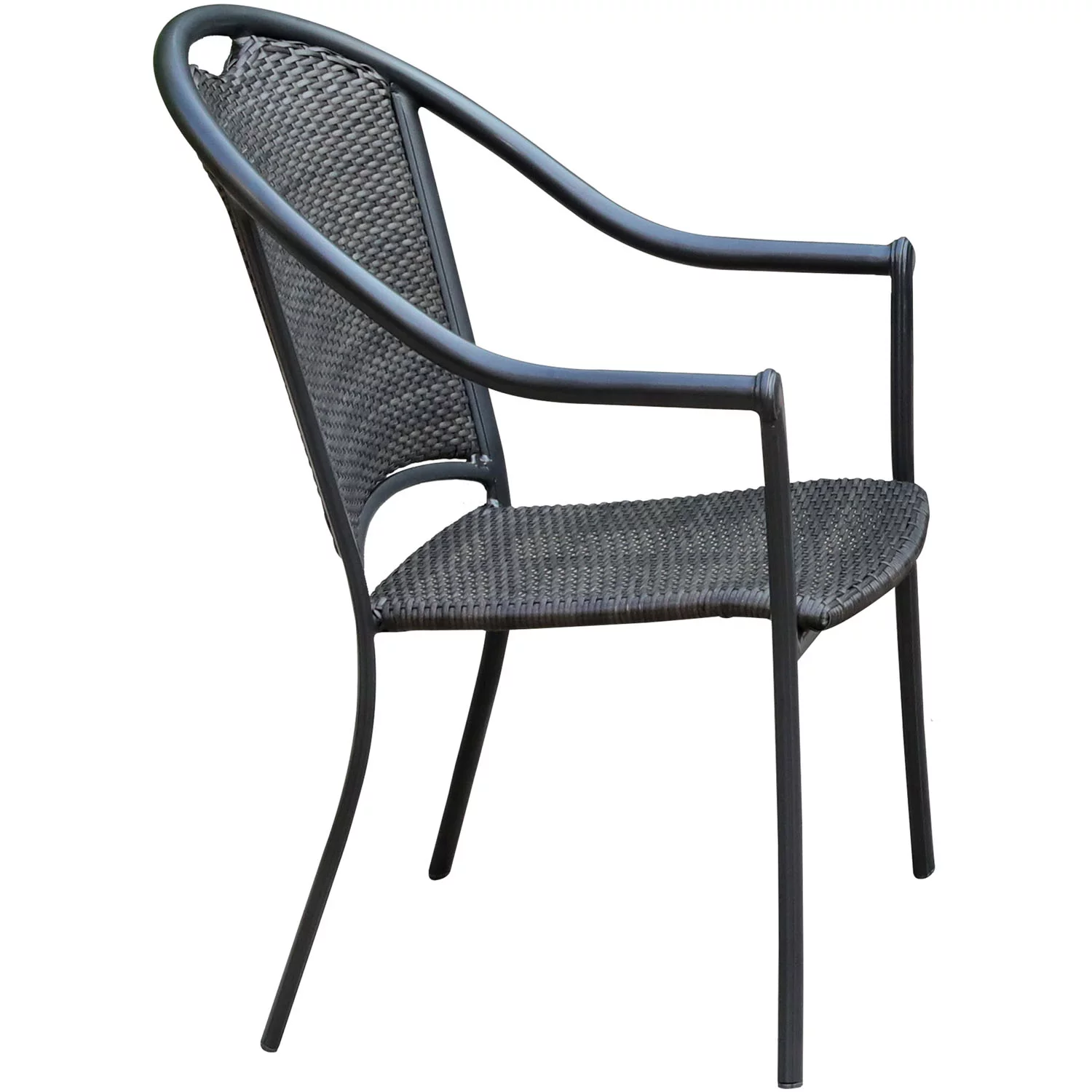 Hanover Bambray 5-Piece Commercial-Grade Patio Set with 4 Woven Dining Chairs and a 38-In. Glass-Top Dining Table