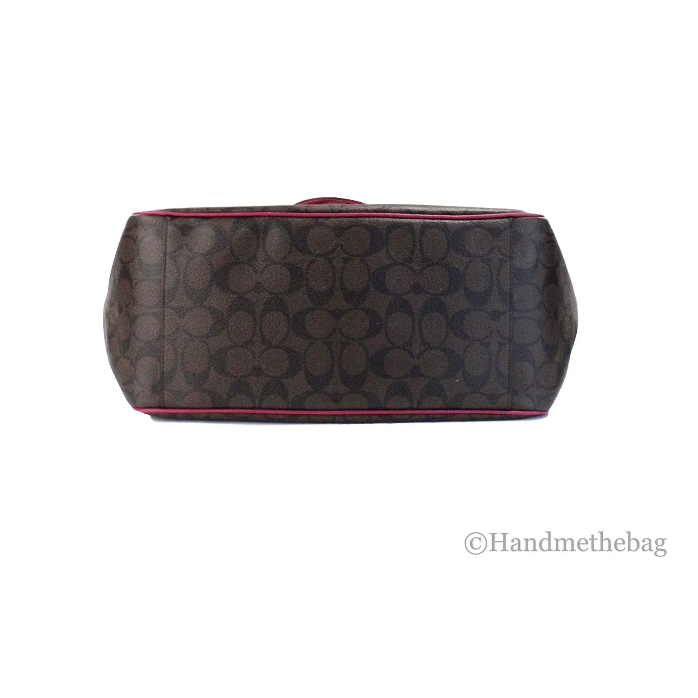 Coach (CM076) Meadow Brown Violet Signature Coated Canvas Shoulder Tote Bag