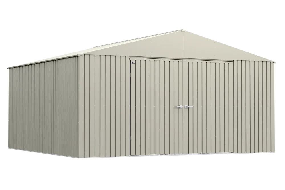 Arrow Elite Steel Storage Shed, 14x14, Cool Grey