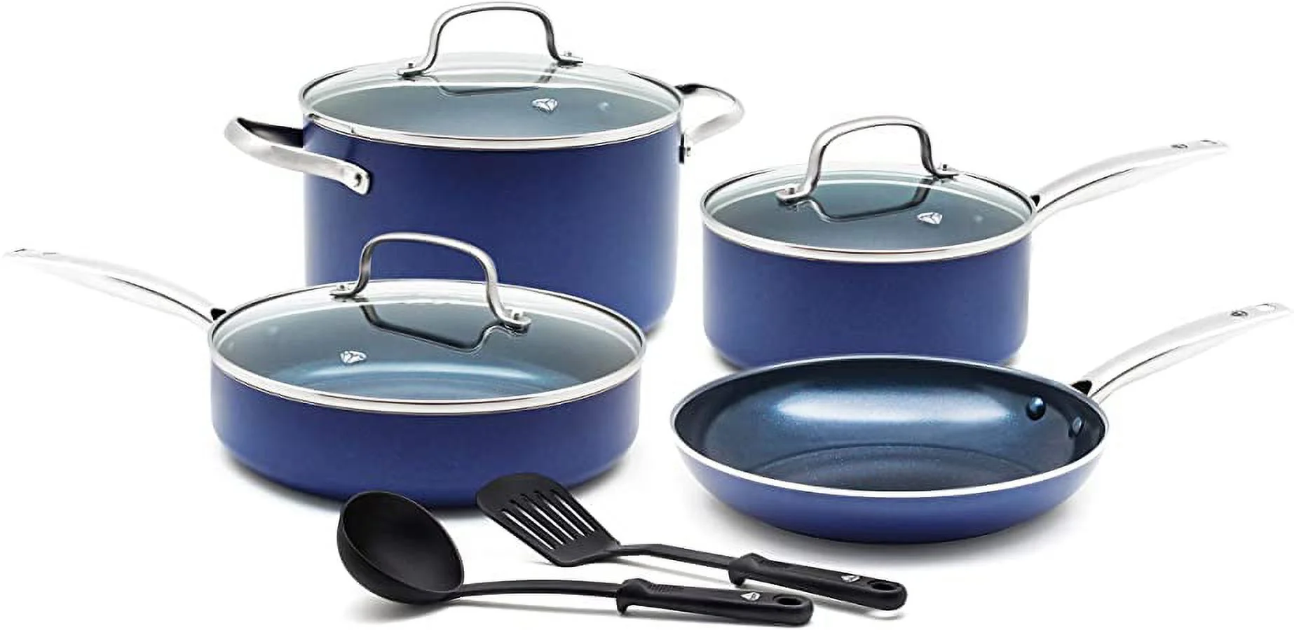 Blue Diamond Cookware Ceramic Nonstick Cookware Pots and Pans Set, 9 Piece