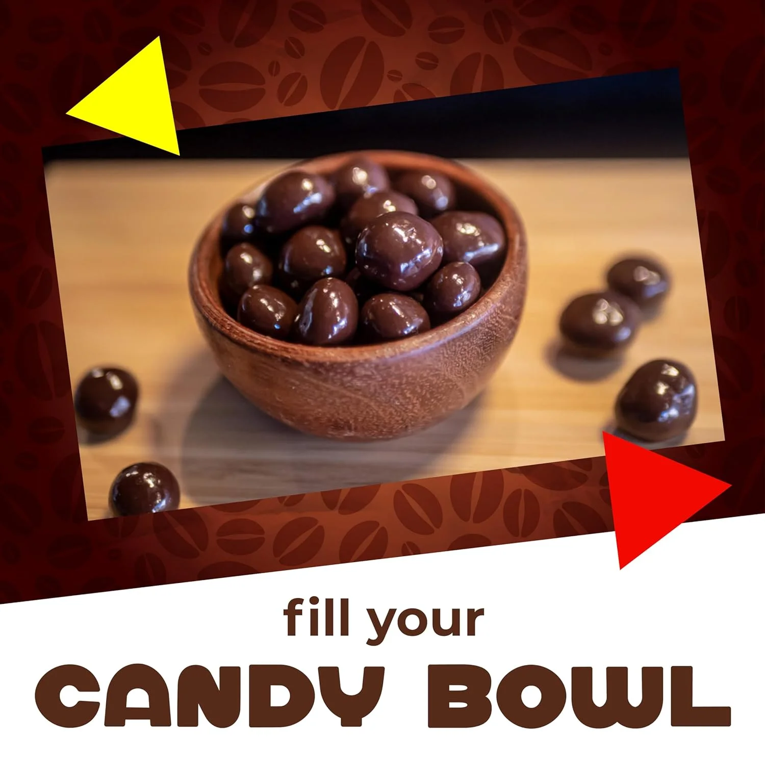 Premium Dark Chocolate Covered Espresso Coffee Beans Candy (2 Pound Bag)