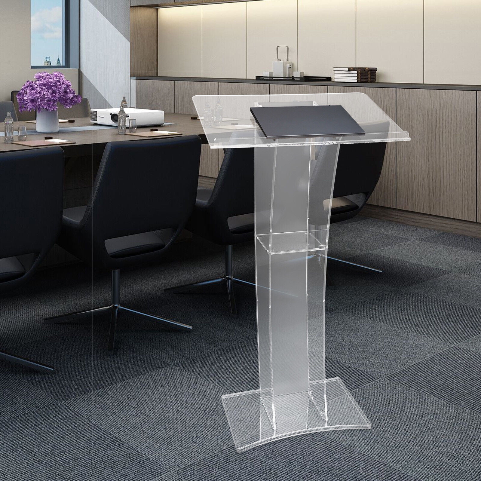 1.15m Height Acrylic Podium Church Pulpit Plexiglass Lectern Debate Podium Conference