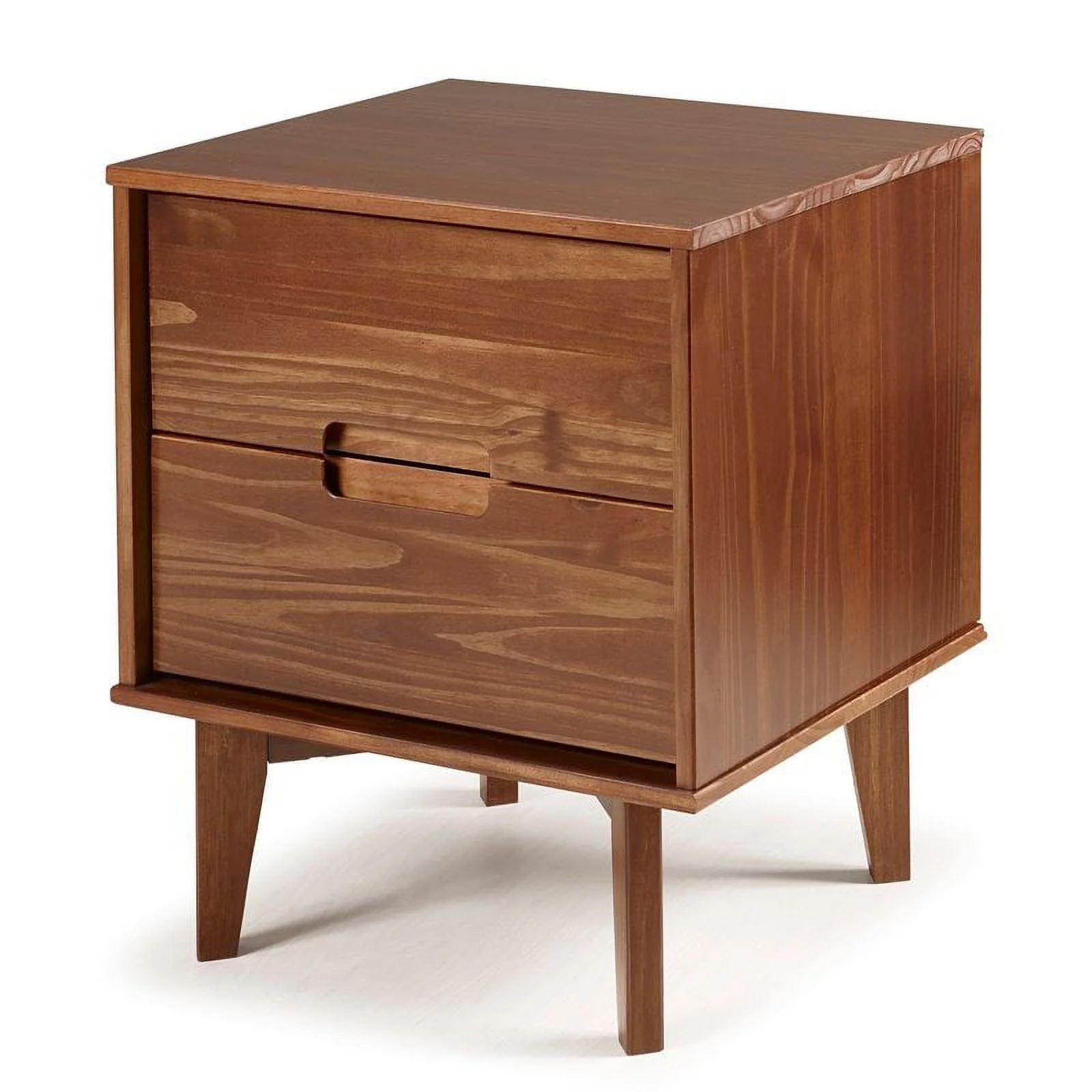 Allora Mid Century Modern Wood Nightstand in Walnut
