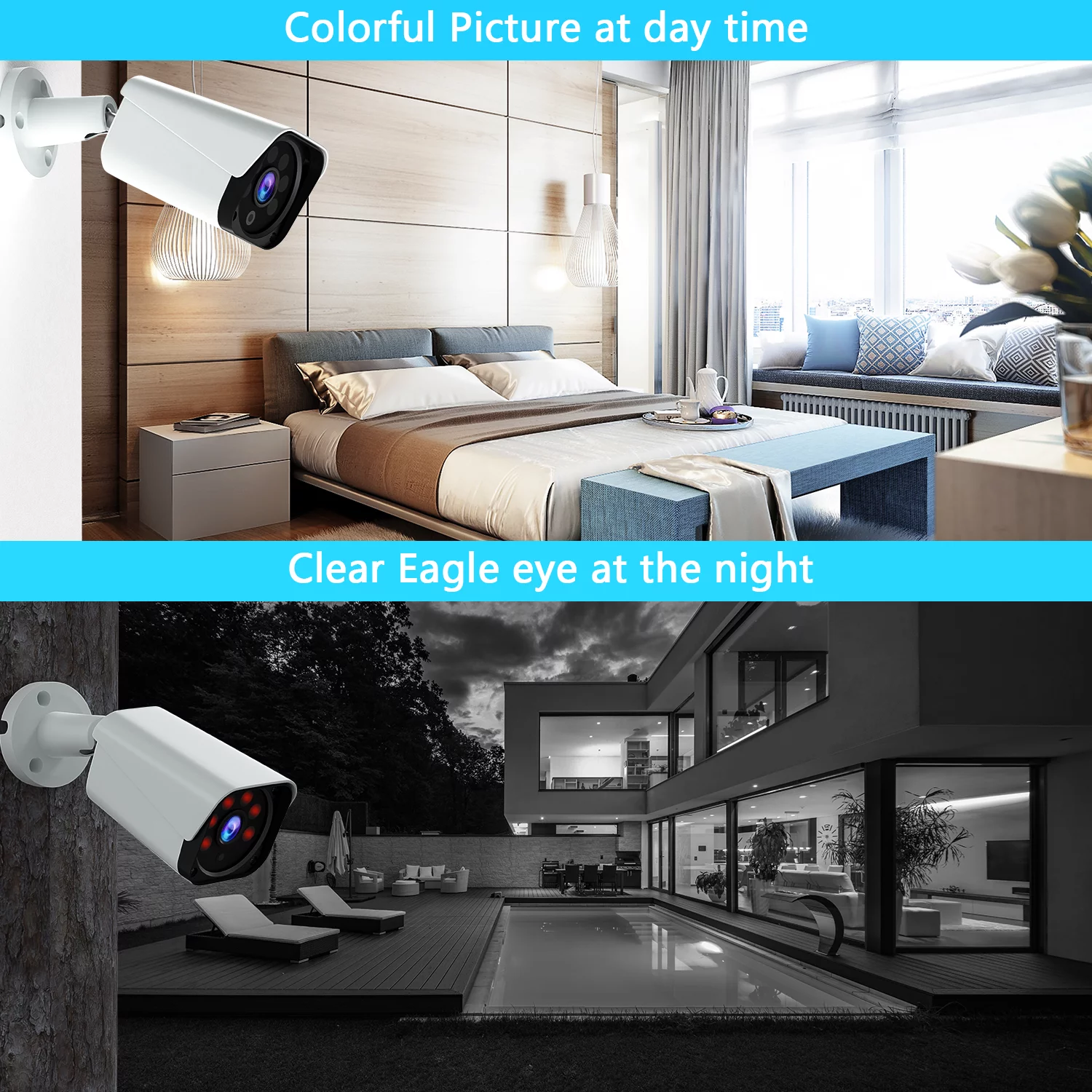 TOGUARD CCTV Security Camera System 1080P Stable Wired Camera Security System 8CH DVR Home Surveillance Cameras IP66 Waterproof (Included 1TB HD)