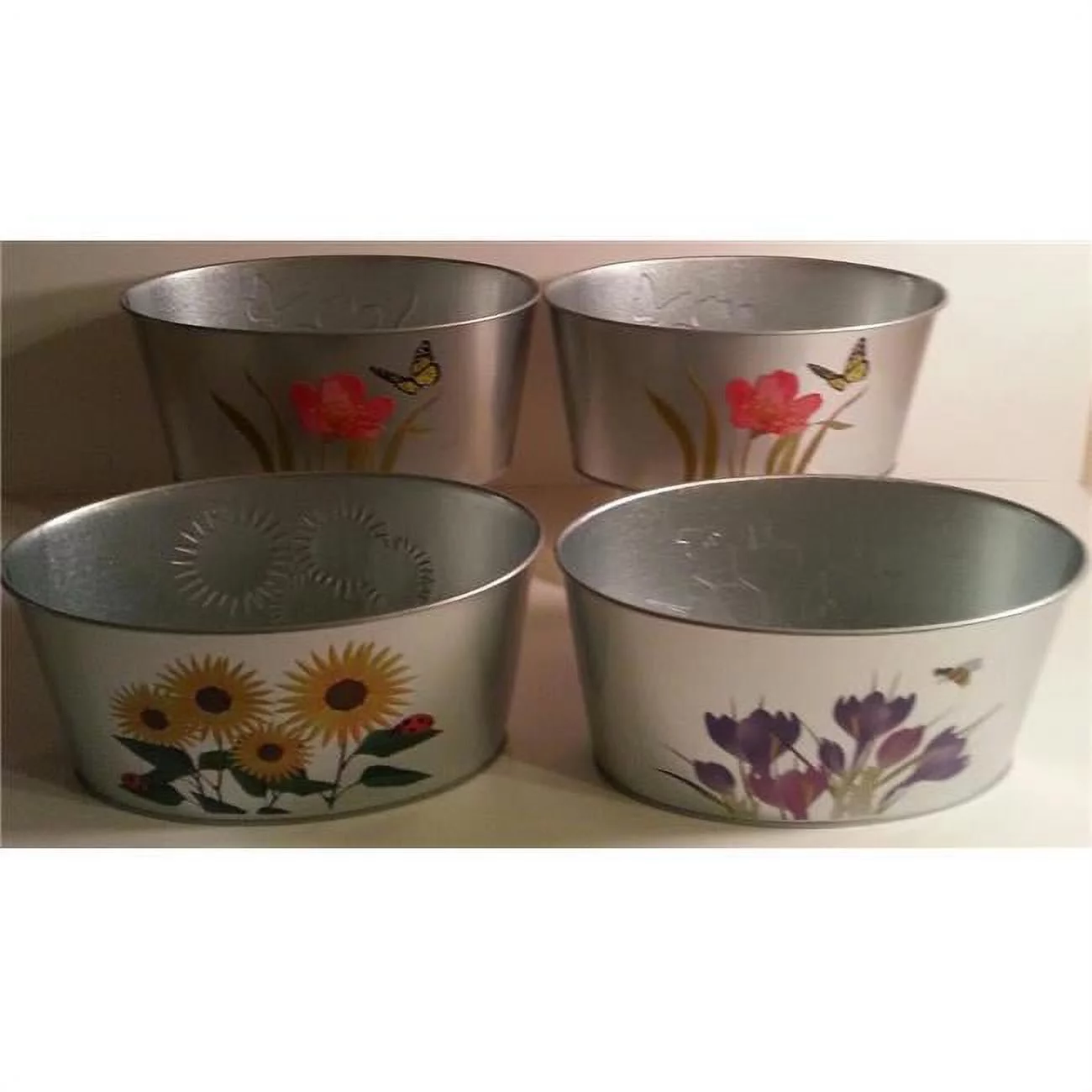 Robert Allen 212027 4 in. Galvanized Planter Pack of 6