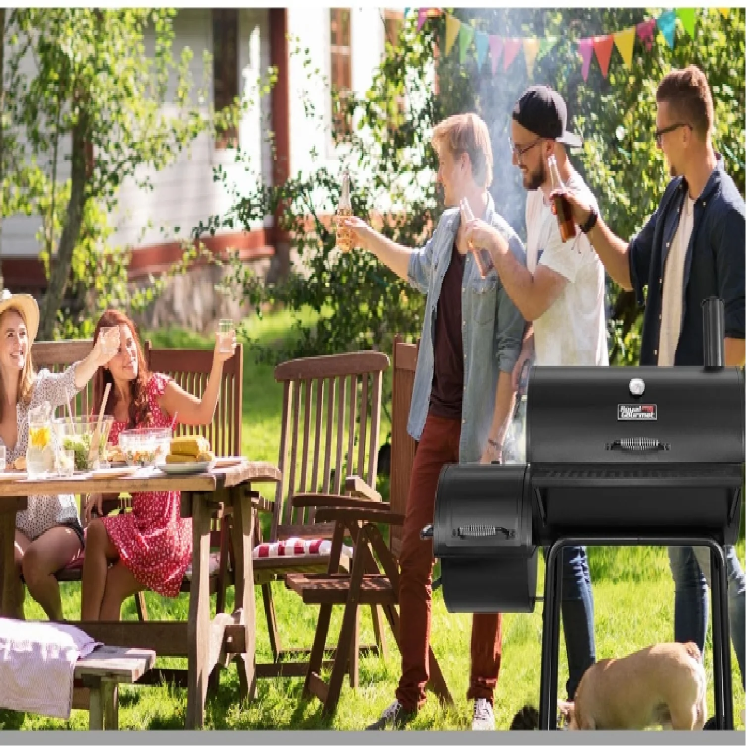 Royal Gourmet CC1830FB CC Series 30-Inch Charcoal Barrel Grill with Offset Smoker