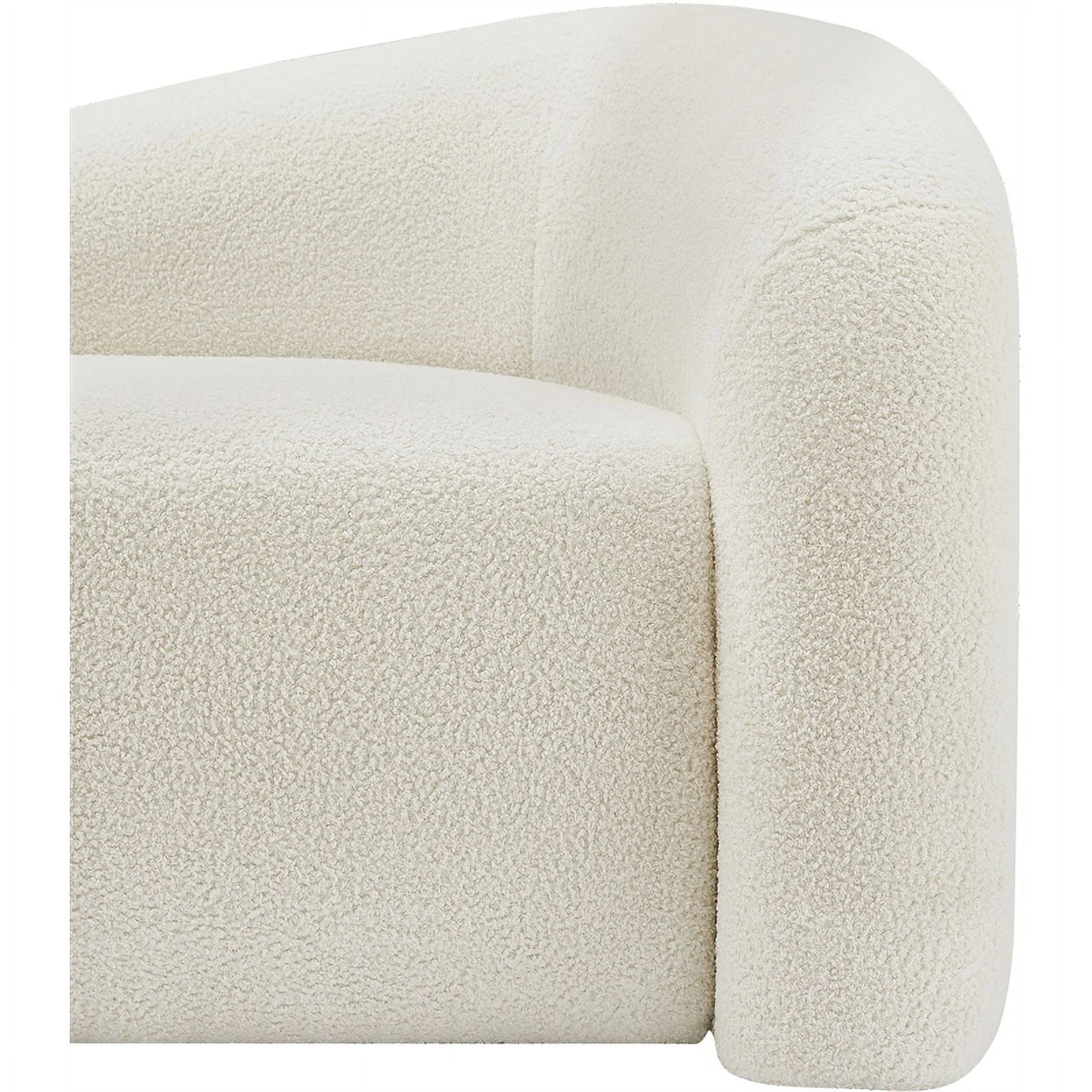 Meridian Furniture Kali Cream Faux Shearling Teddy Fabric Chair