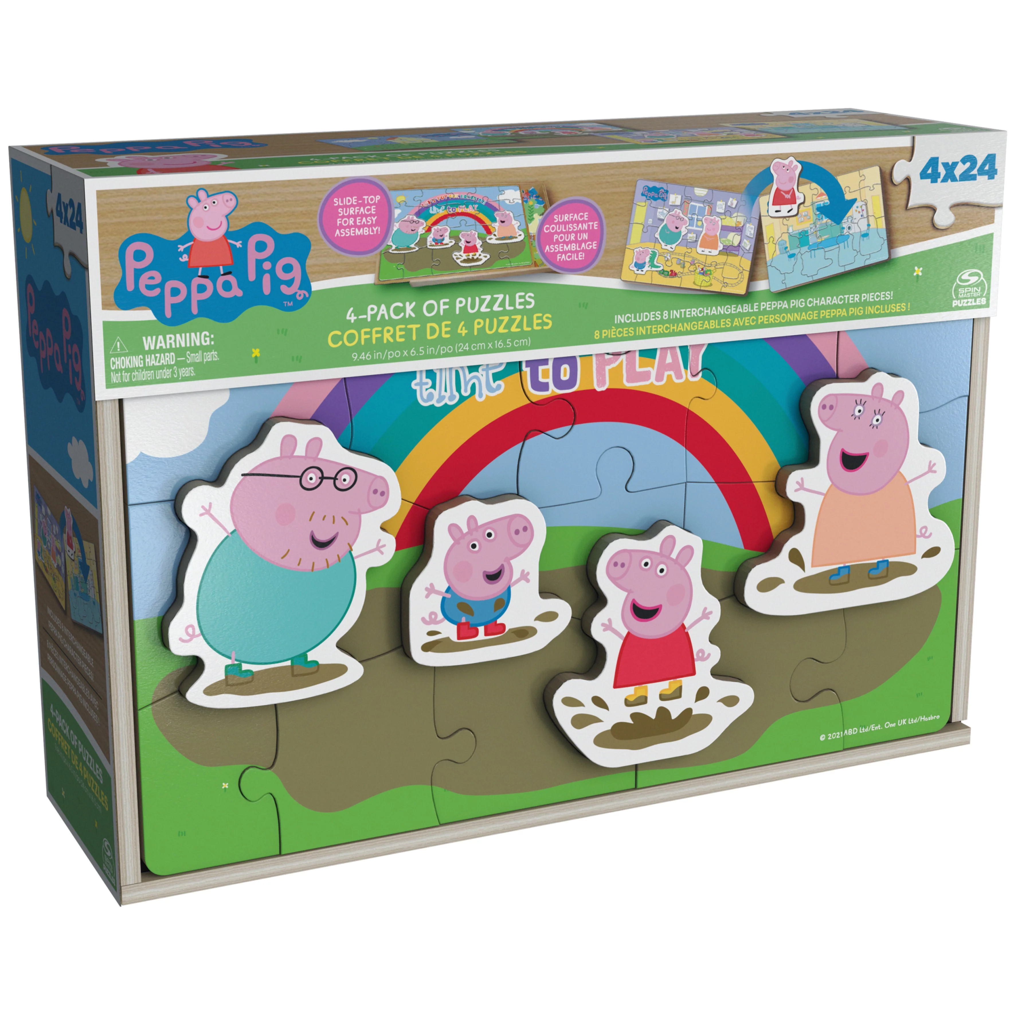 Peppa Pig, 24-Piece Jigsaw Puzzles 4-Pack, for Kids Ages 3 and up