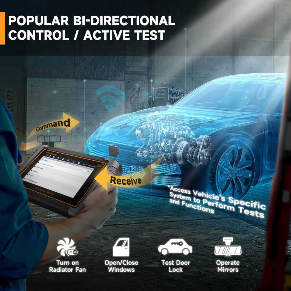 FOXWELL NT809TS Professional TPMS Programming Relearning Activation OBD2 Scanner Automotive Diagnostic Scan Tool Bi-direactional Scan Active Test TPMS Tool All System Code Reader 30+ Resets, NT809TS