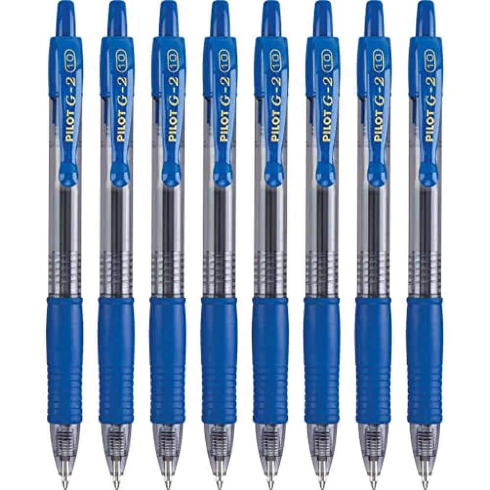 PILOT G2 Premium Refillable & Retractable Rolling Ball Gel Pens, Bold Point, Blue, 8-Pack (15319)