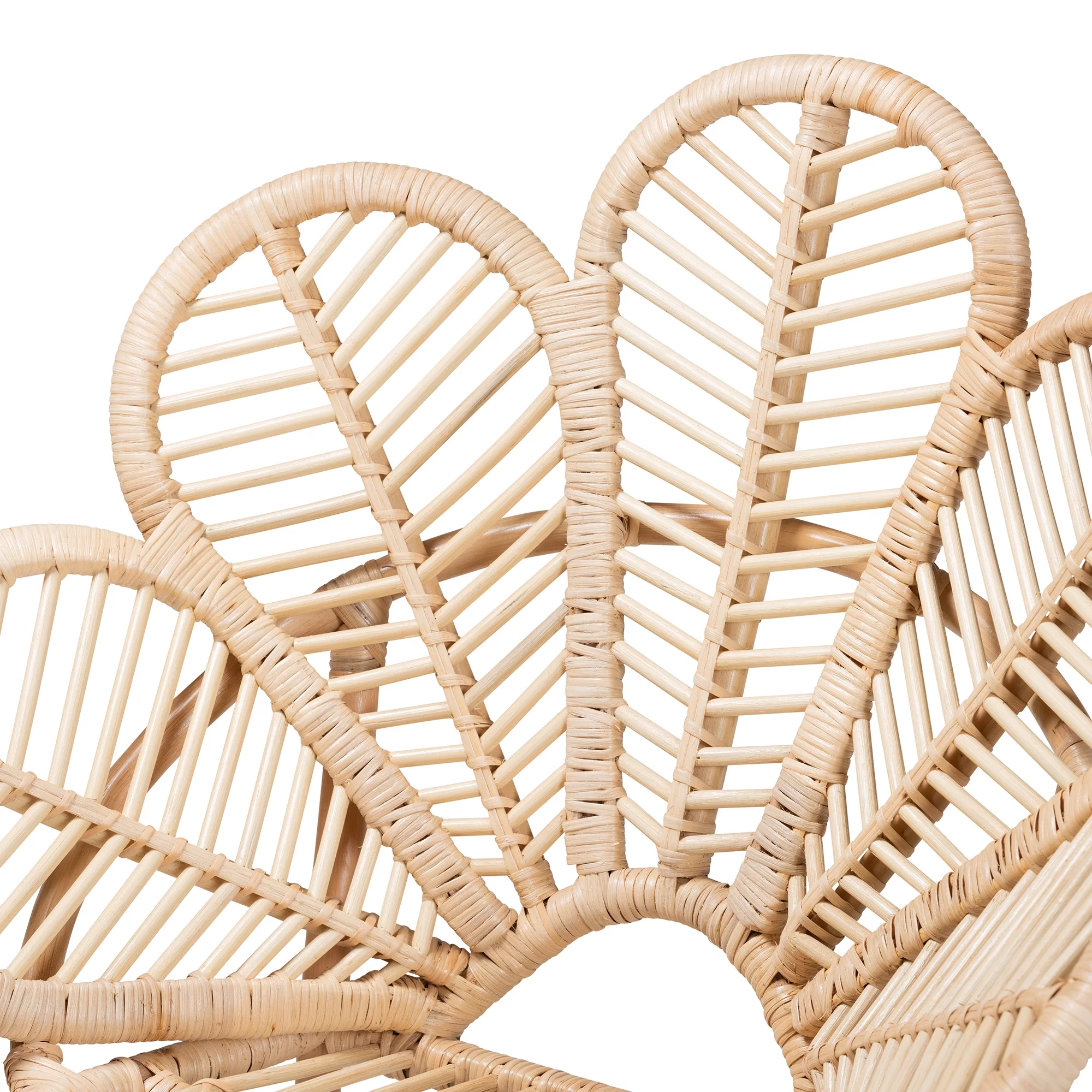 bali & pari Bianca Rattan BOHO Flower Chair, Natural Brown