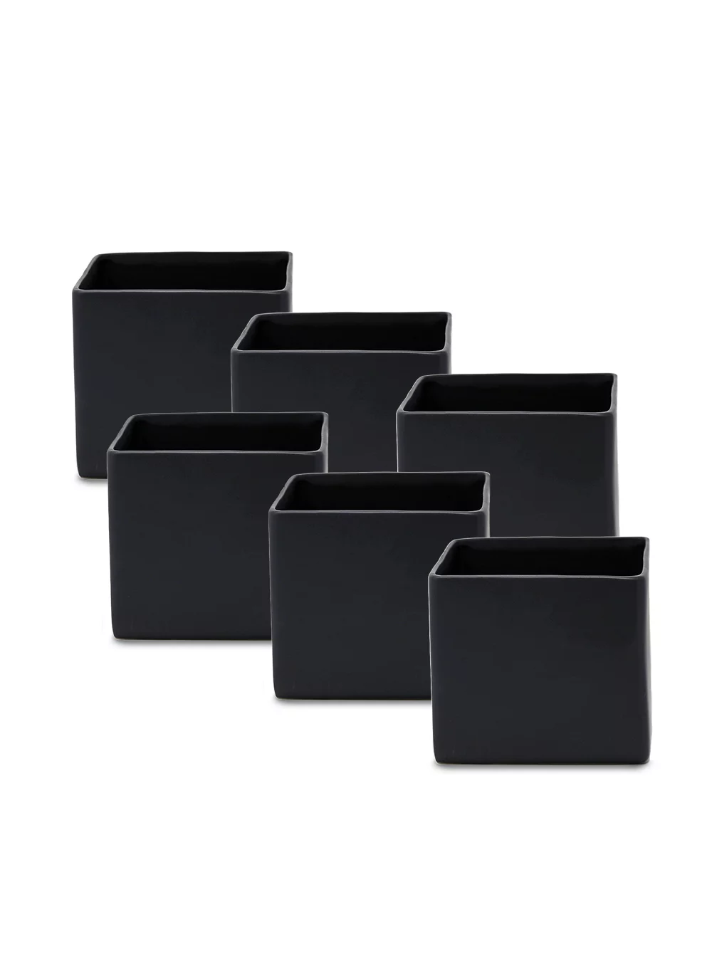 Serene Spaces Living Set of 6 Black Vases, Measures 5