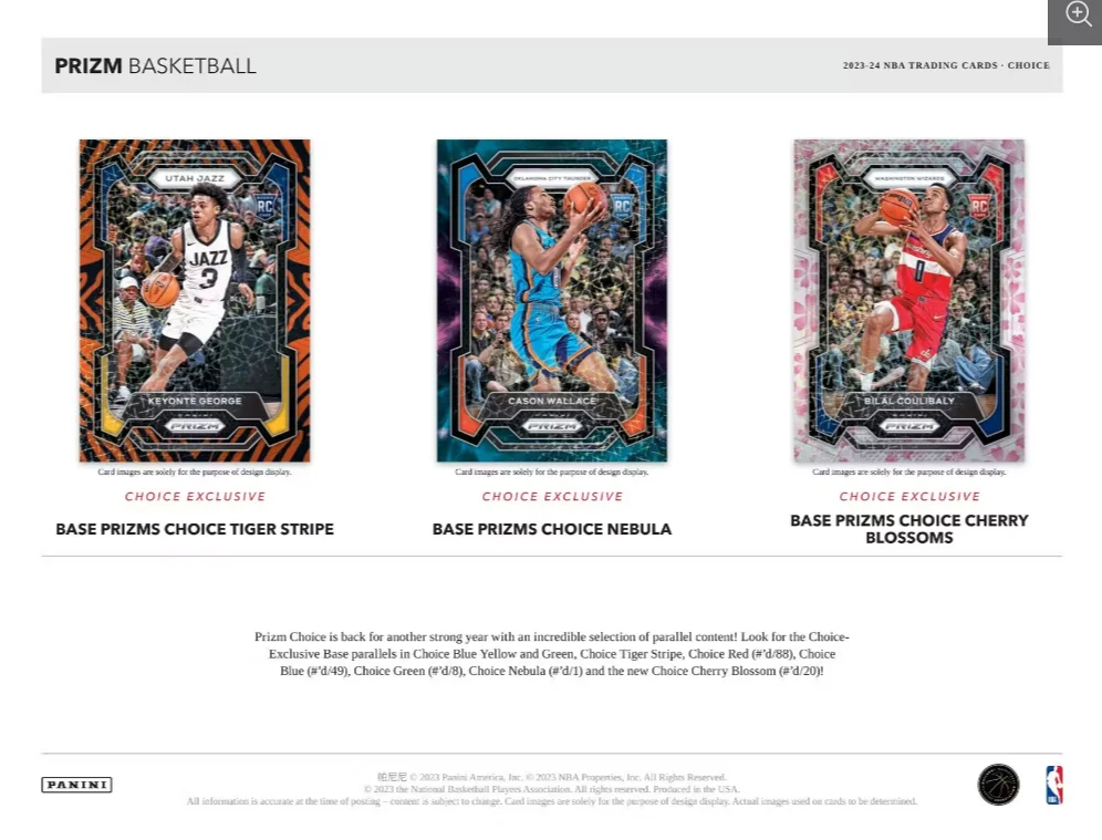 2023-24 Panini Prizm NBA Basketball Choice Hobby Box