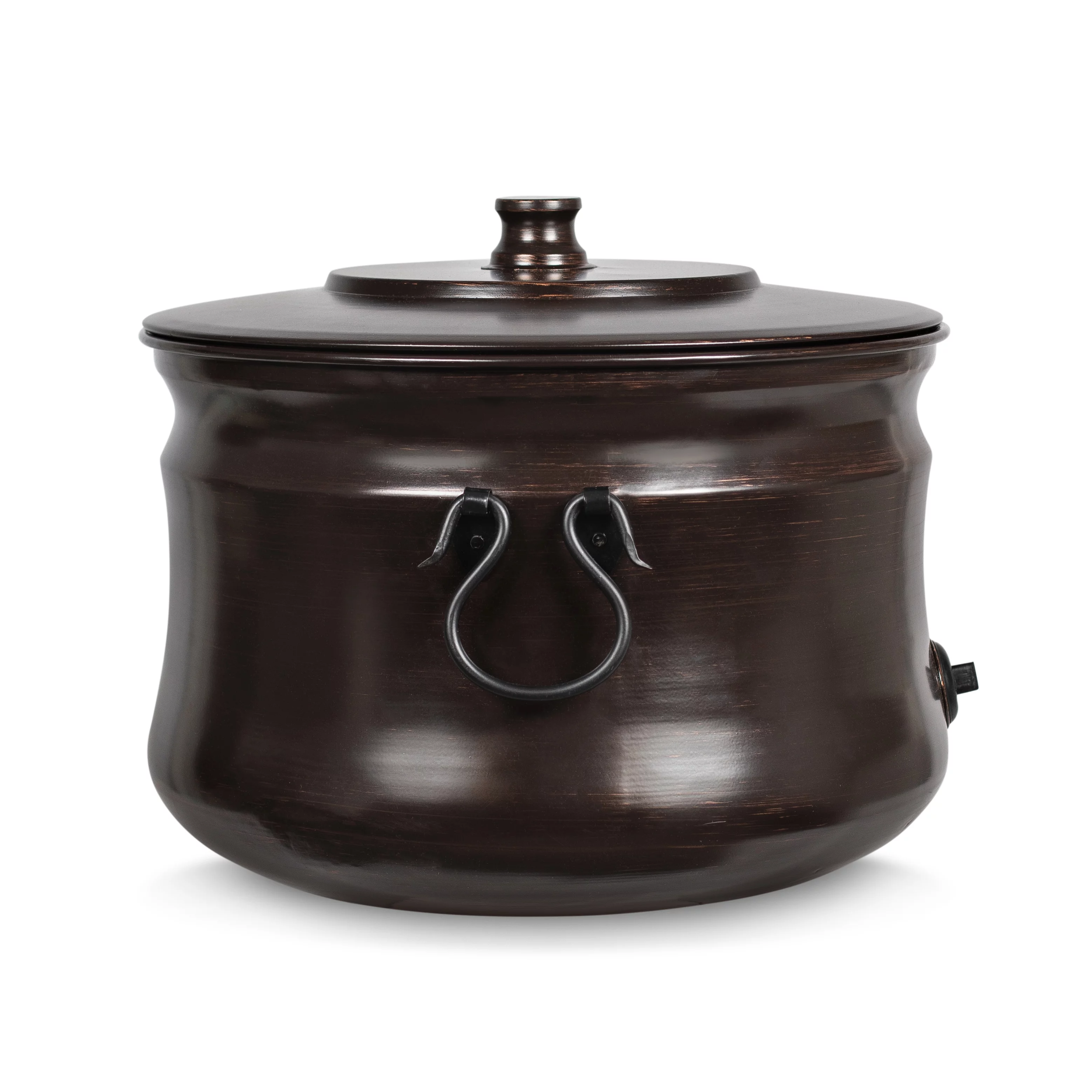 BirdRock Home Decorative Water Hose Pot with Lid - Distressed Bronze - 100 ft Hose