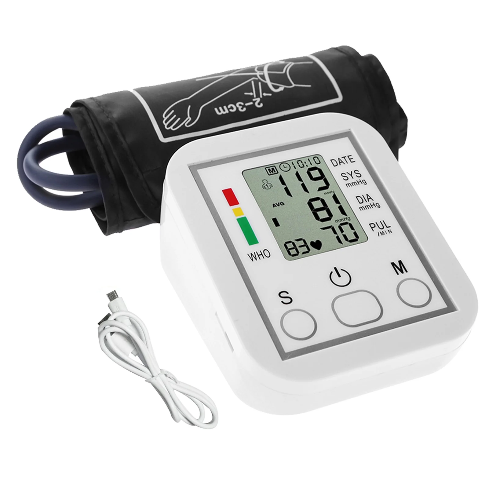 Carevas Portable & Household Arm Band Type Sphygmomanometer LCD Display Accurate Measurement
