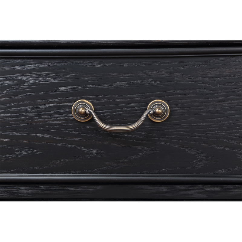 Pemberly Row Traditional 3-drawer Wood Nightstand Bedside Table Black