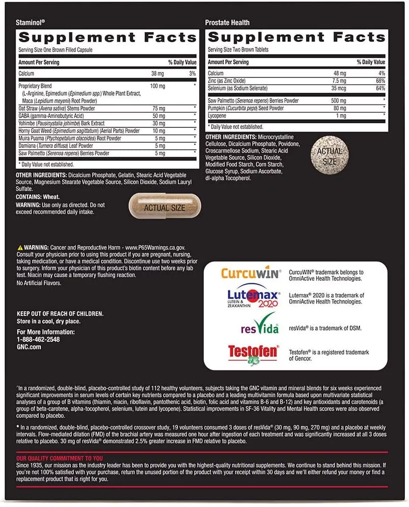 GNC Mega Men Healthy Testosterone Vitapak Program - 30 Vitapaks