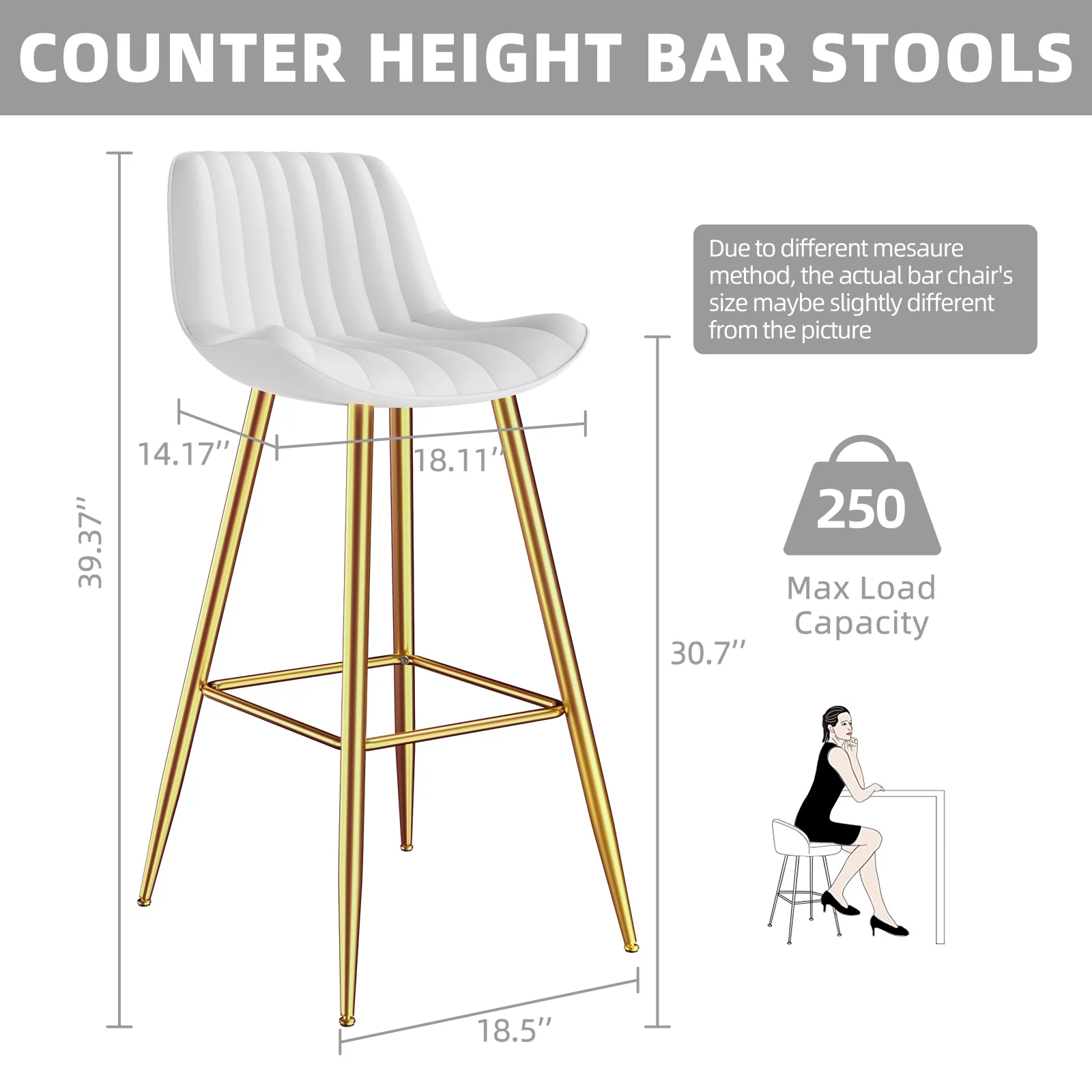 Homezeer Bar Stools Set of 2,  27