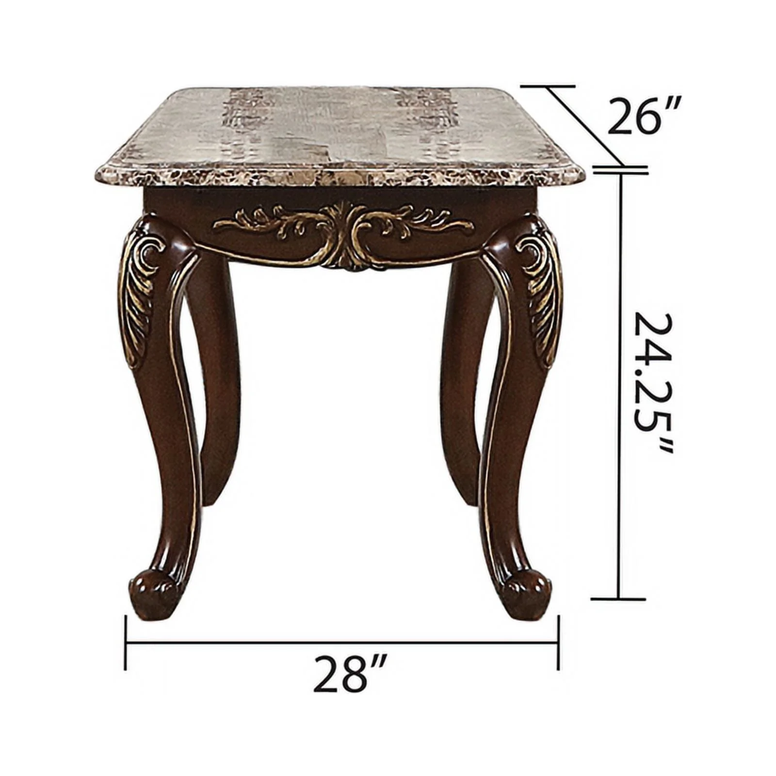 Pemberly Row Traditional End Table made with Wood in Cherry Finish