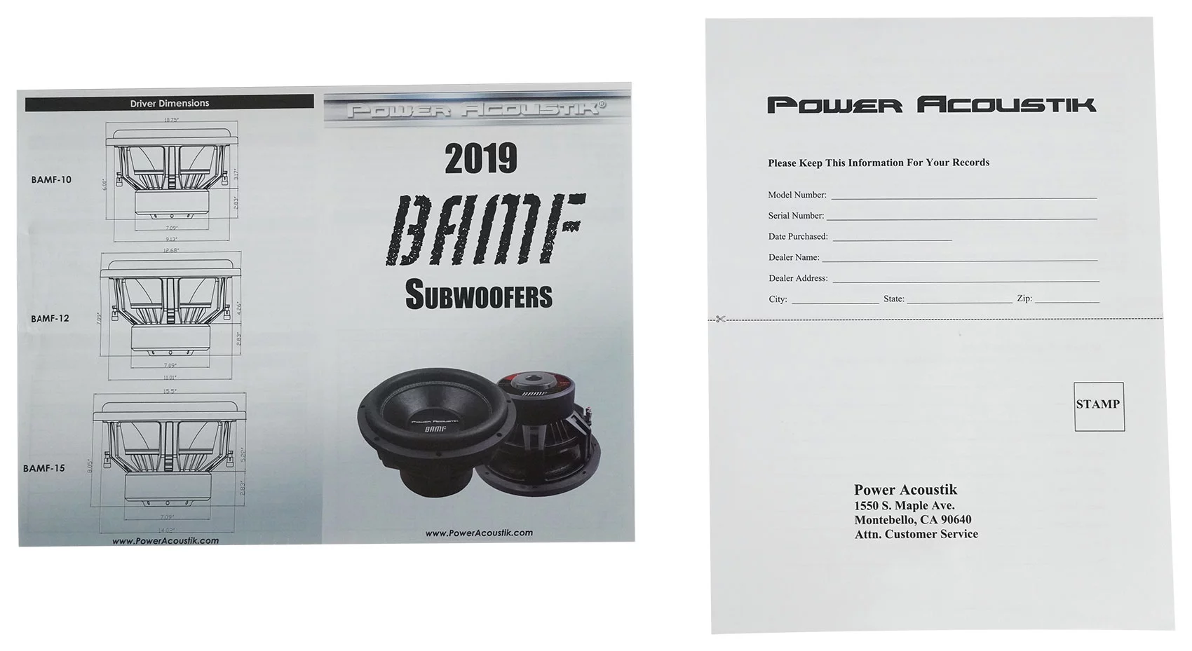 2) Power Acoustik BAMF-122 12