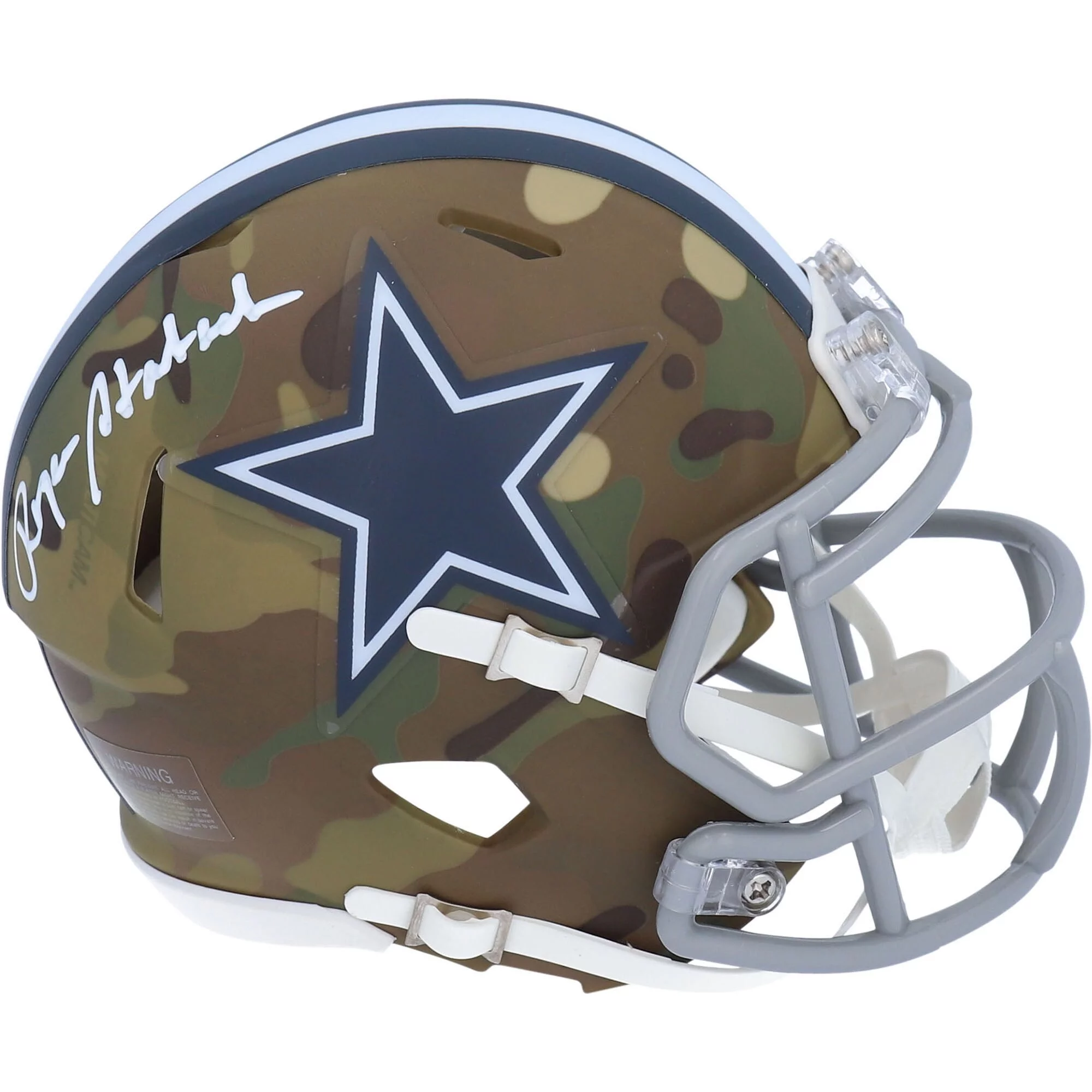 Roger Staubach Dallas Cowboys Autographed Riddell CAMO Alternate Speed Mini Helmet - Fanatics Authentic Certified