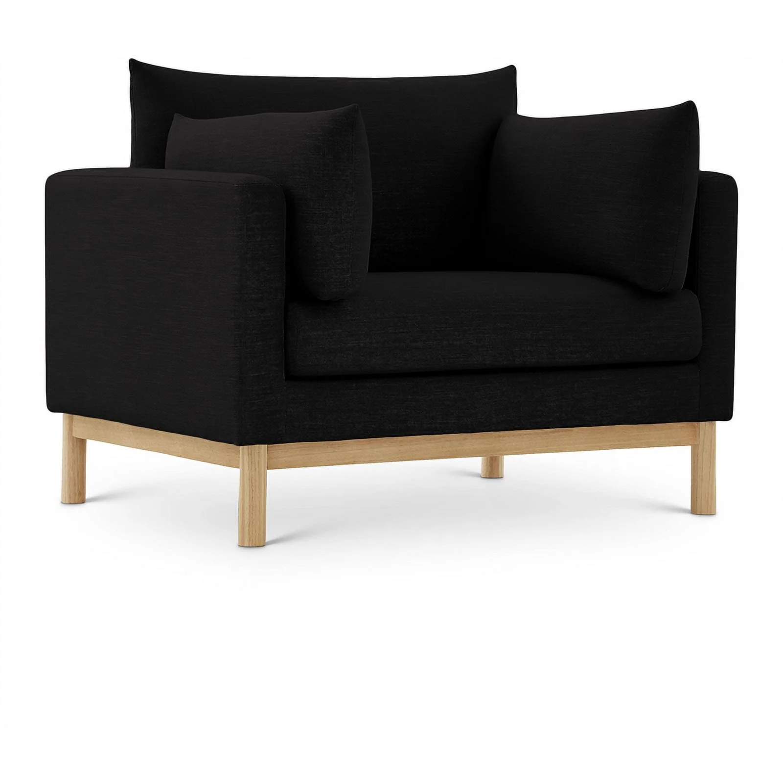 Meridian Furniture Langham Black Linen Textured Fabric Chair