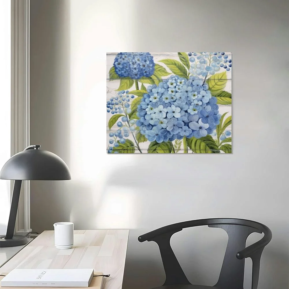 ONETECH Blue Hydrangeas Canvas Wall Art
