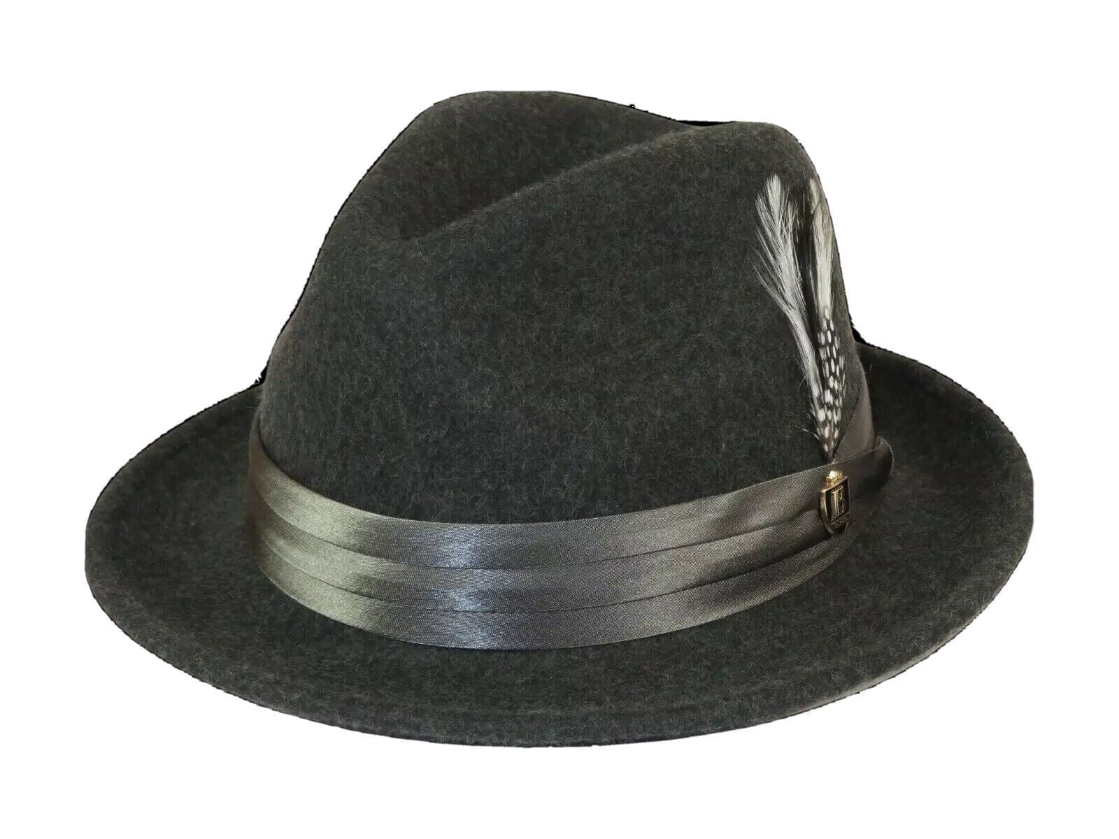 Mens Bruno Capelo Dress Hat Australian Wool Crushable Fedora UN109 Charcoal Gray
