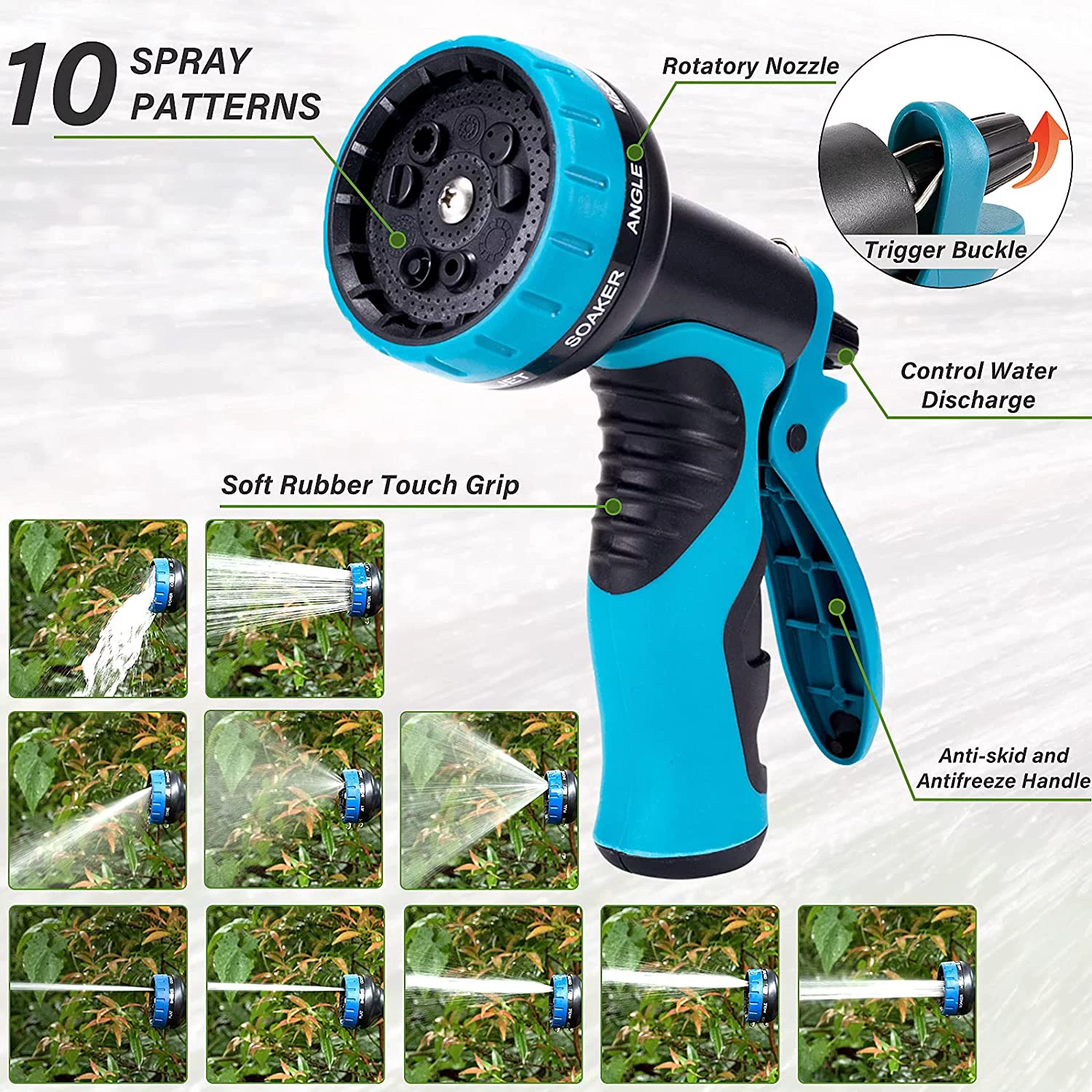 Expandable Garden Hose 100ft Water Hose - 10 Function Hose Spray Nozzle, Flexible Hose Water Pipe with 3/4