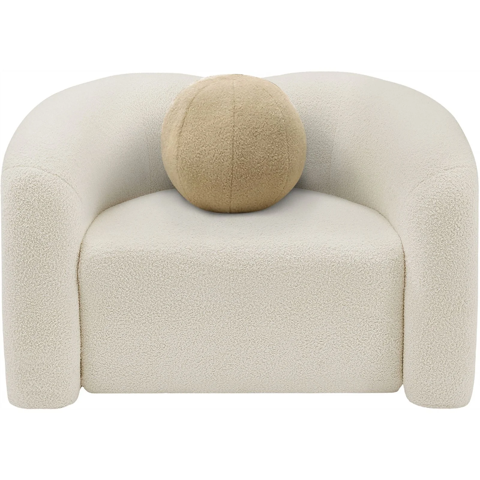 Meridian Furniture Kali Cream Faux Shearling Teddy Fabric Chair