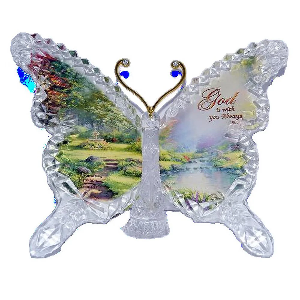 The Bradford Exchange Garden of Paradise Crystalline Butterfly GOD Sculpture by Thomas Kinkade 6-inches