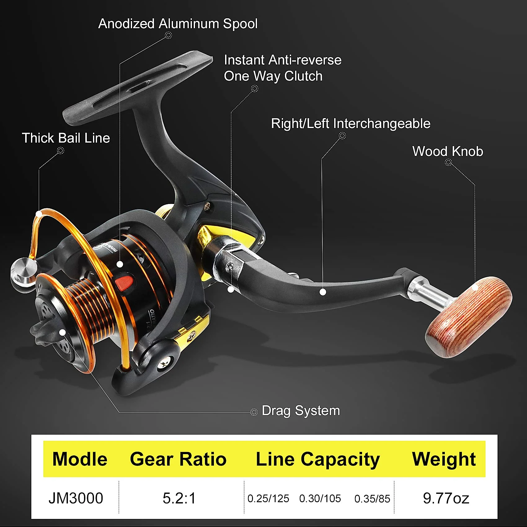 Sunnycome Telescopic Fishing Rod and Reel Combo Set Spinning Reel Kids Fishing Line Black