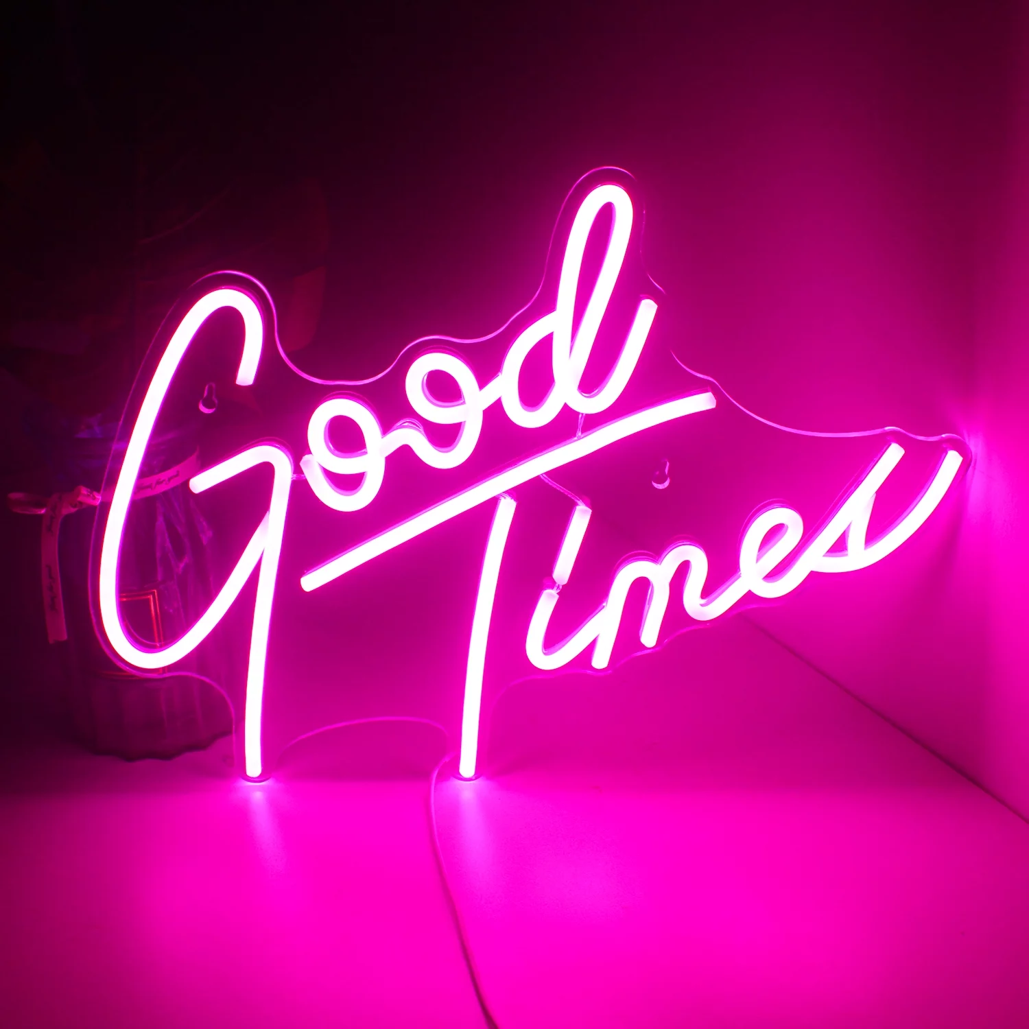 Hello Rosa Good Times LED Neon Light Signs USB power for Wedding Home Party Bedroom Decoration