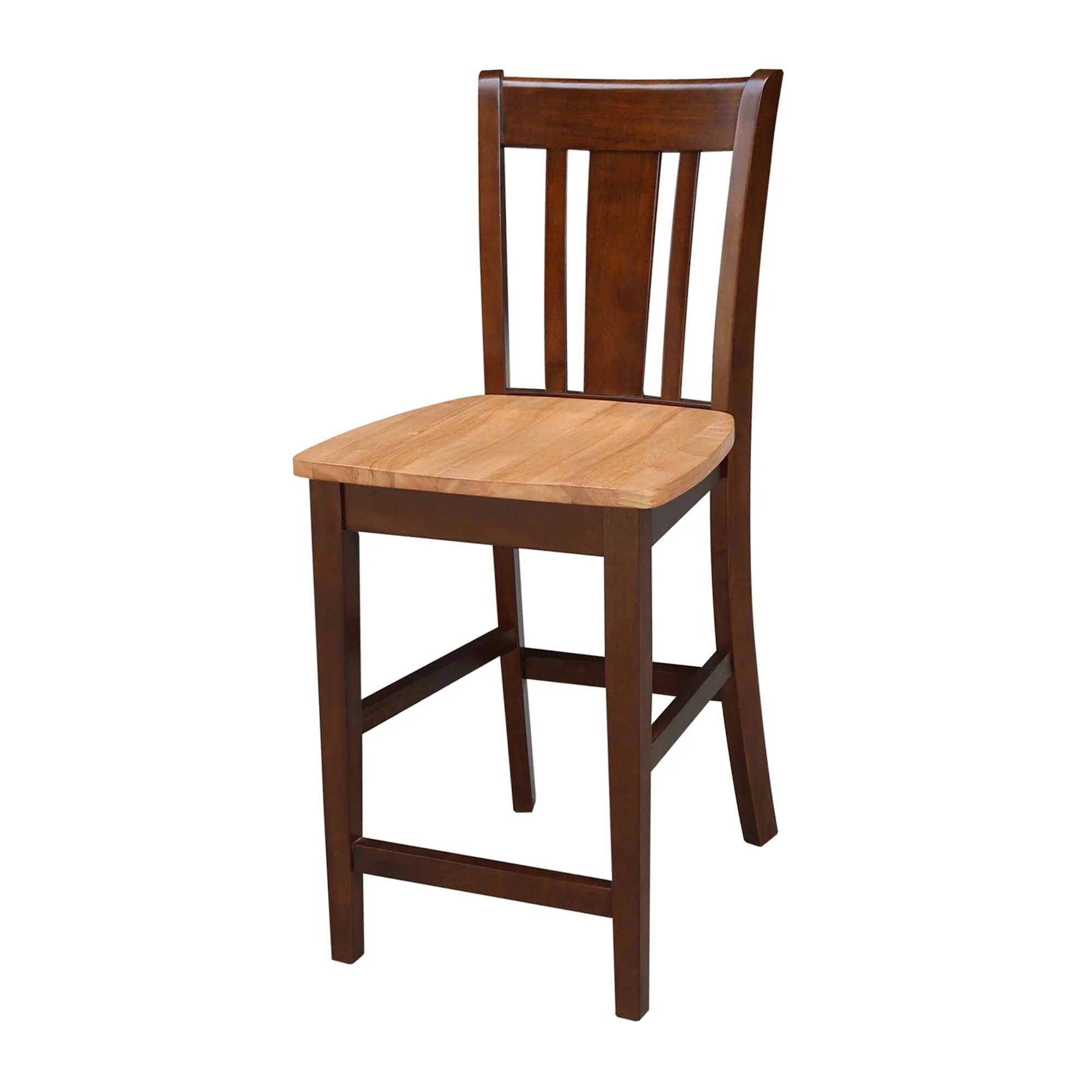 Copper Grove  Wistman Bar Stool High Back Cinnamon/Espresso Espresso Finish Counter height Square Seat Transitional