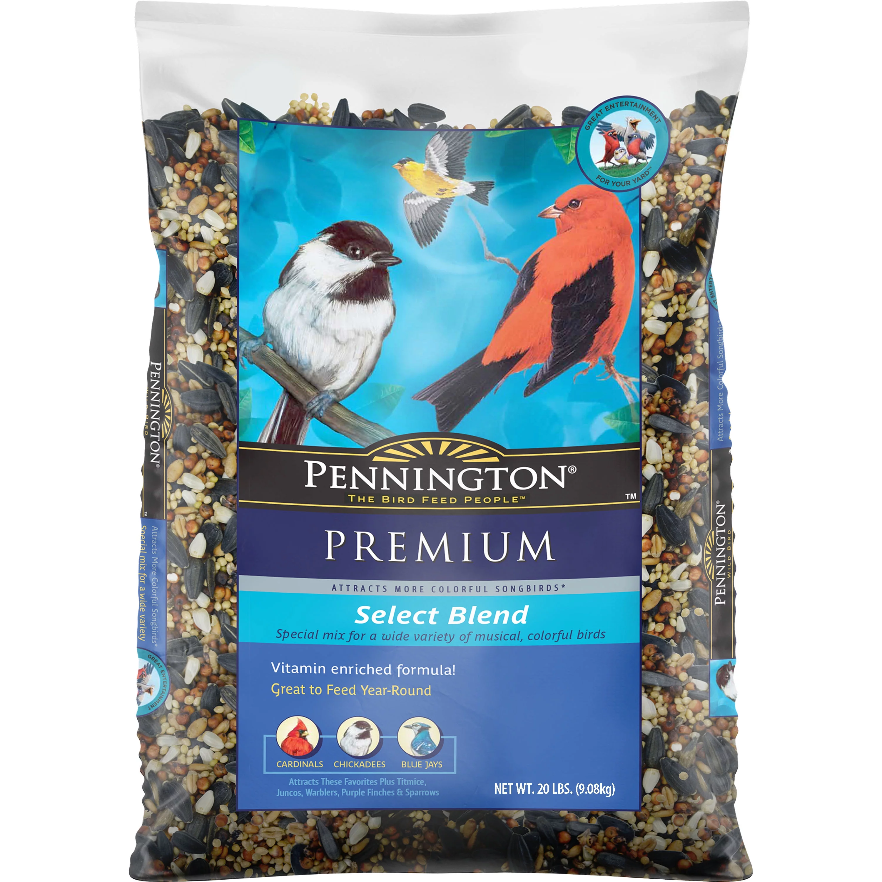 Pennington Premium Select Blend Dry Wild Bird Feed and Seed, 20 lb., 1 Pack