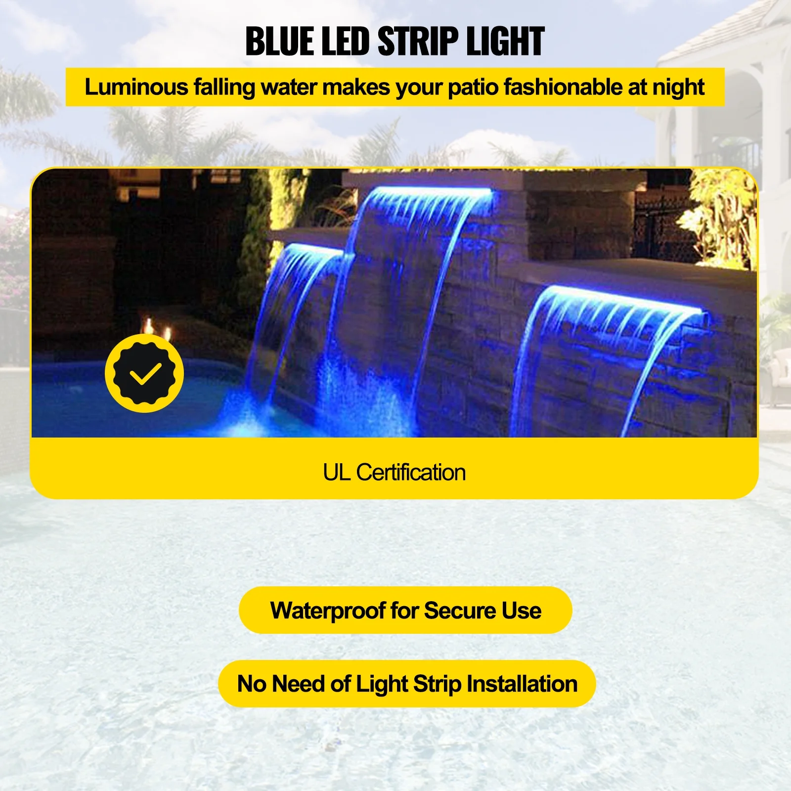 Fountain Spillway Waterfall Pool Led Lighted Spillway11.8