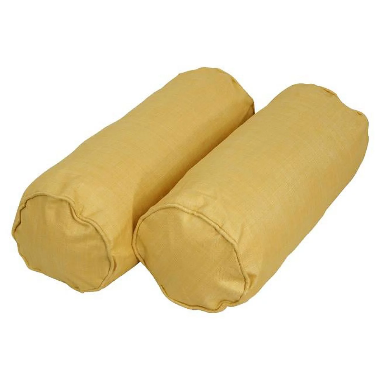 20 x 8 in. Double-Corded Spun Polyester Bolster Pillows with Inserts, Lemon - Set of 2