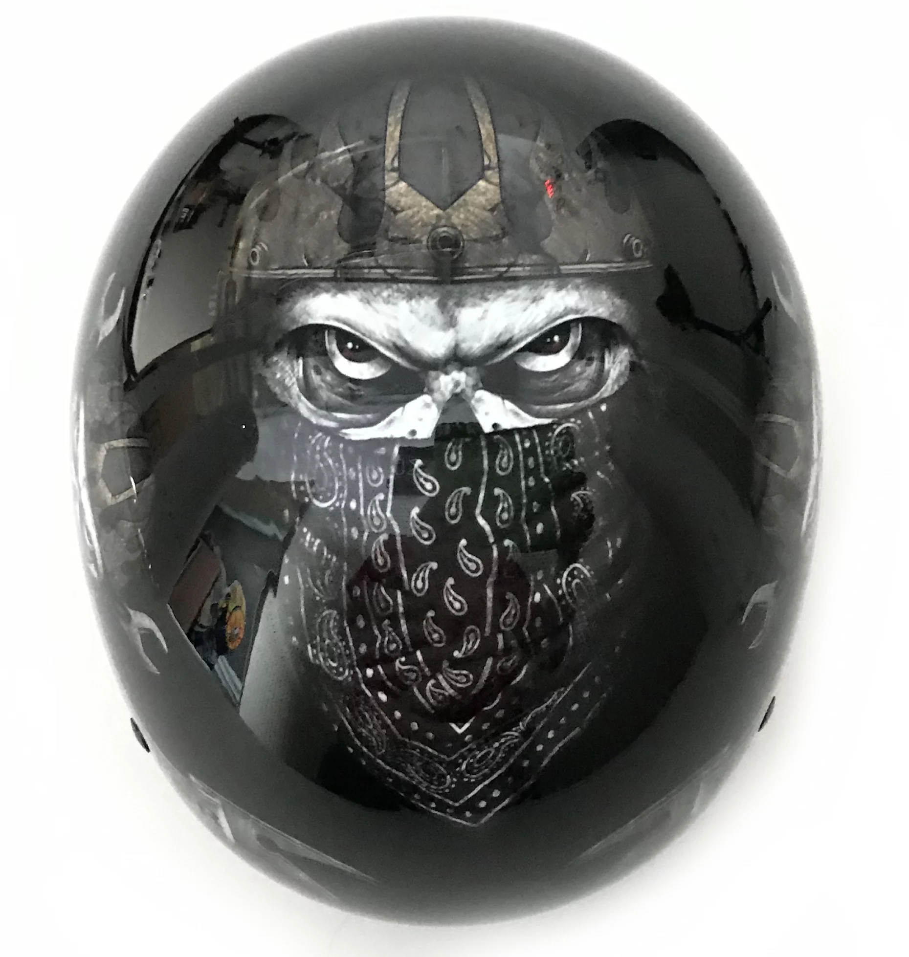 Skid Lid Built 4 Disaster Motorcycle Half Helmet Black XXL