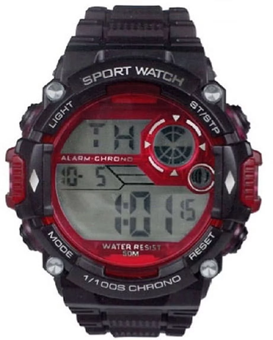 George Men's Digital Sport Wristwatch Plastic Strap