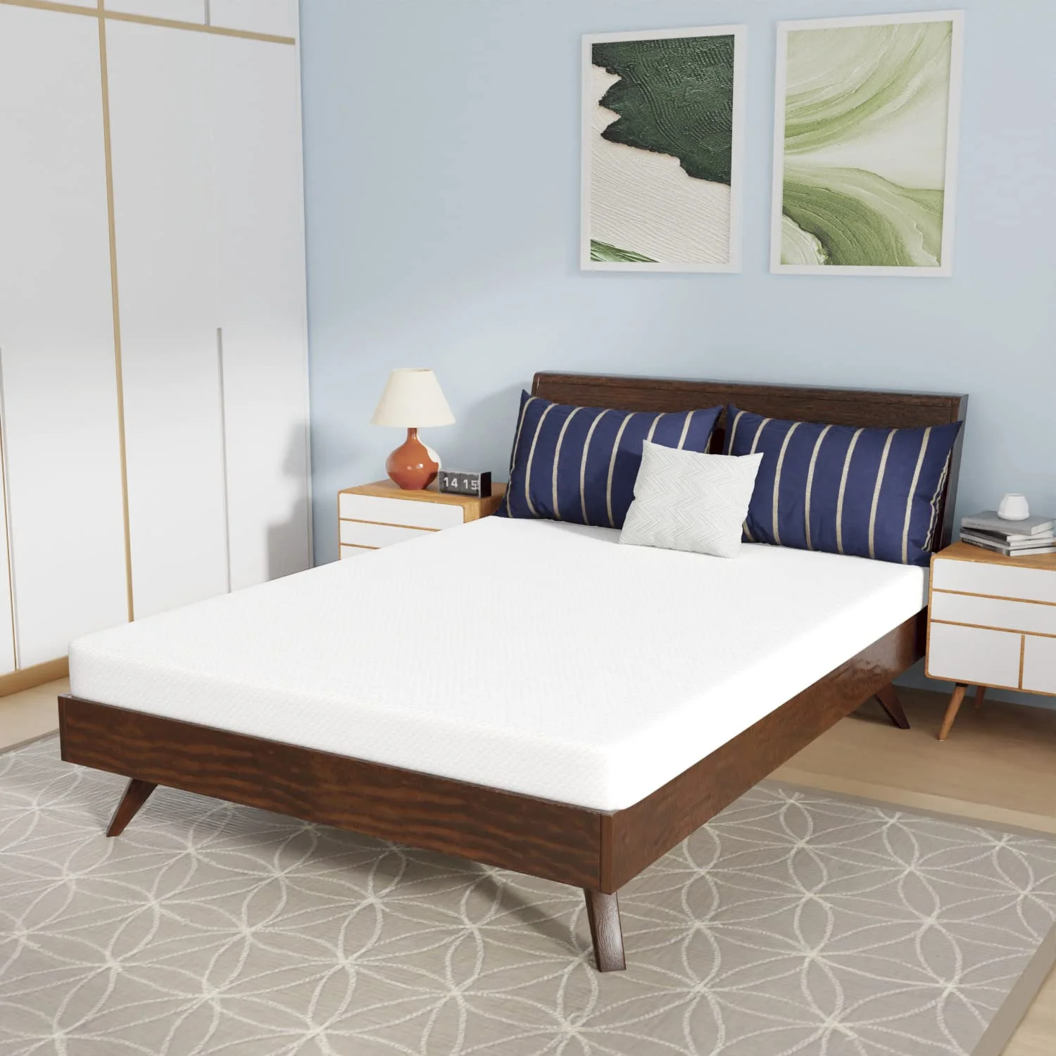 5 Inch Full Mattress Memory Foam Mattress Cooling Gel Bamboo Charcoal Infused Mattress  CertiPUR-US Certified Pressure Relieving Full Size ,White