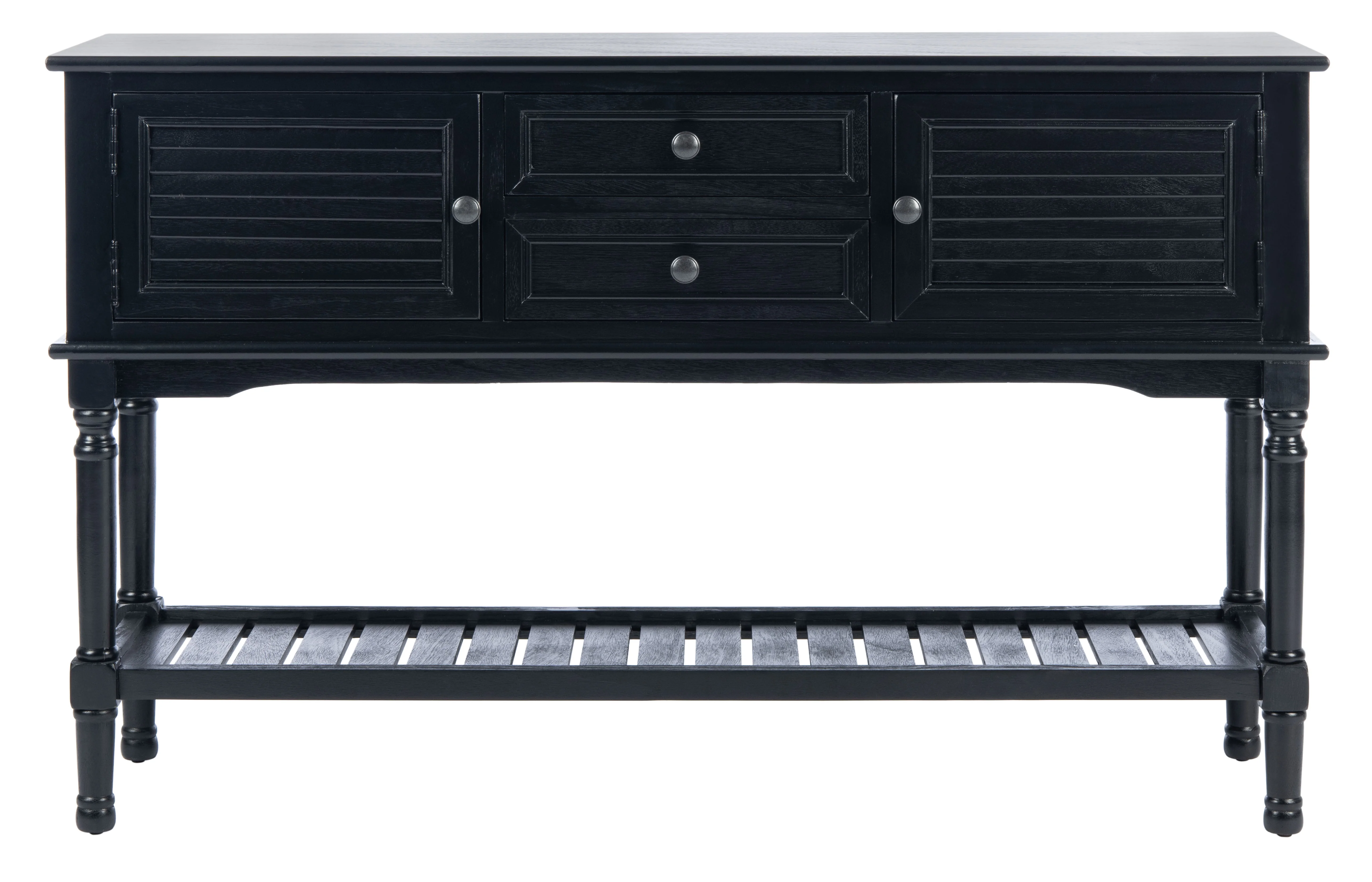 SAFAVIEH Tate 2-Drawer Rectangle Console Table, Black