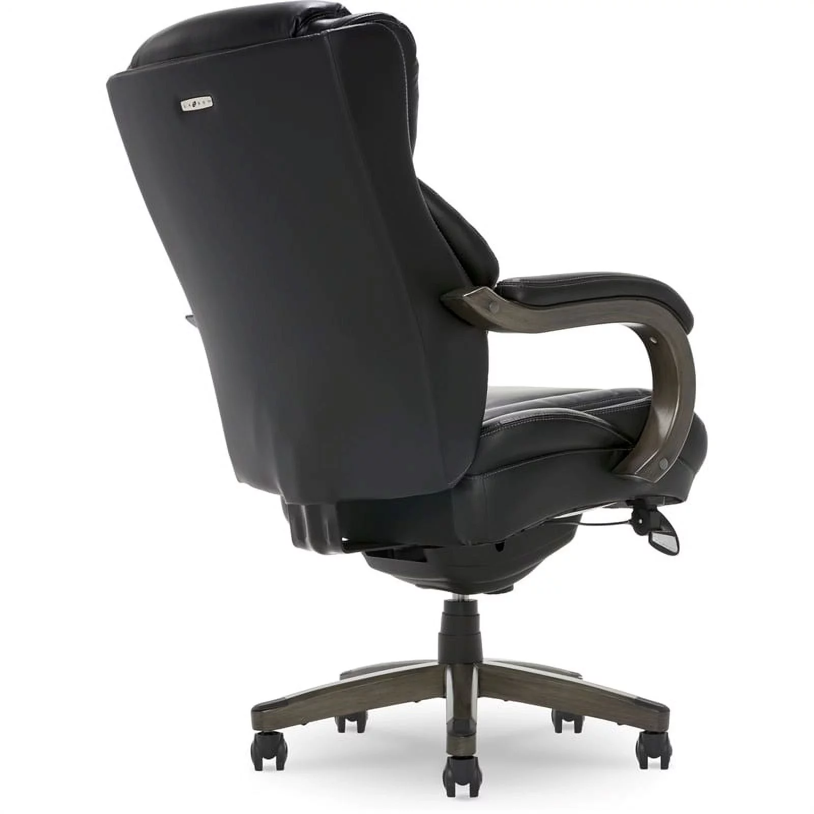Scranton & Co Modern Faux Leather & Wood Executive Chair in Black