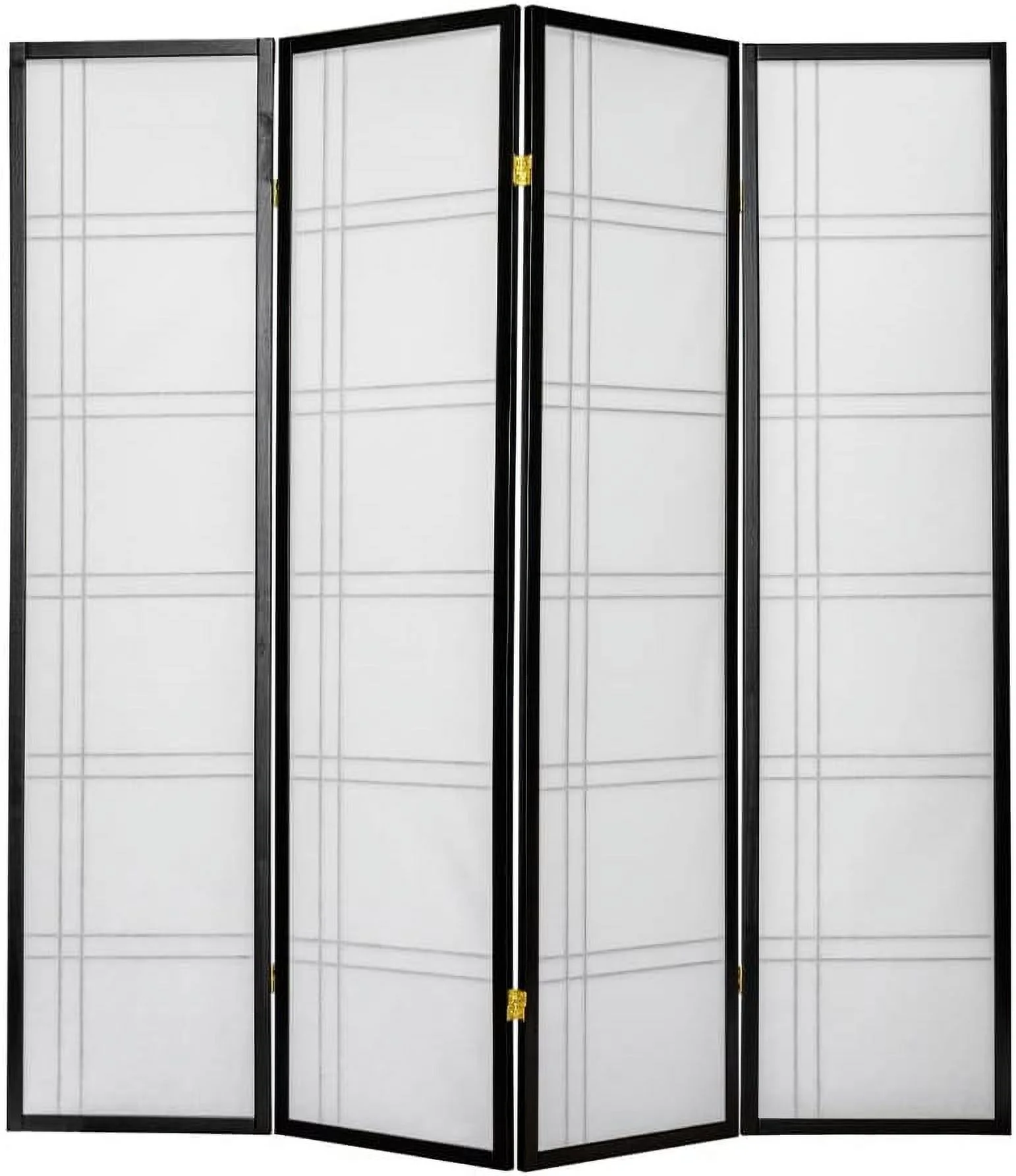 4 Panels Room Screen Divider Black 71