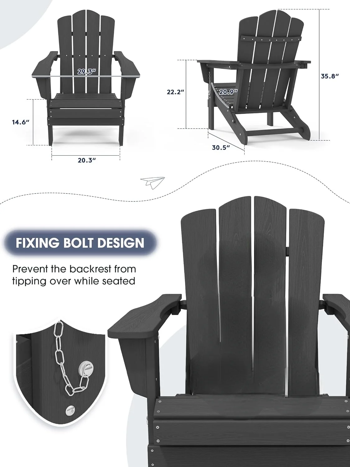 Folding Chair, All-Weather Folding Chair, Grey