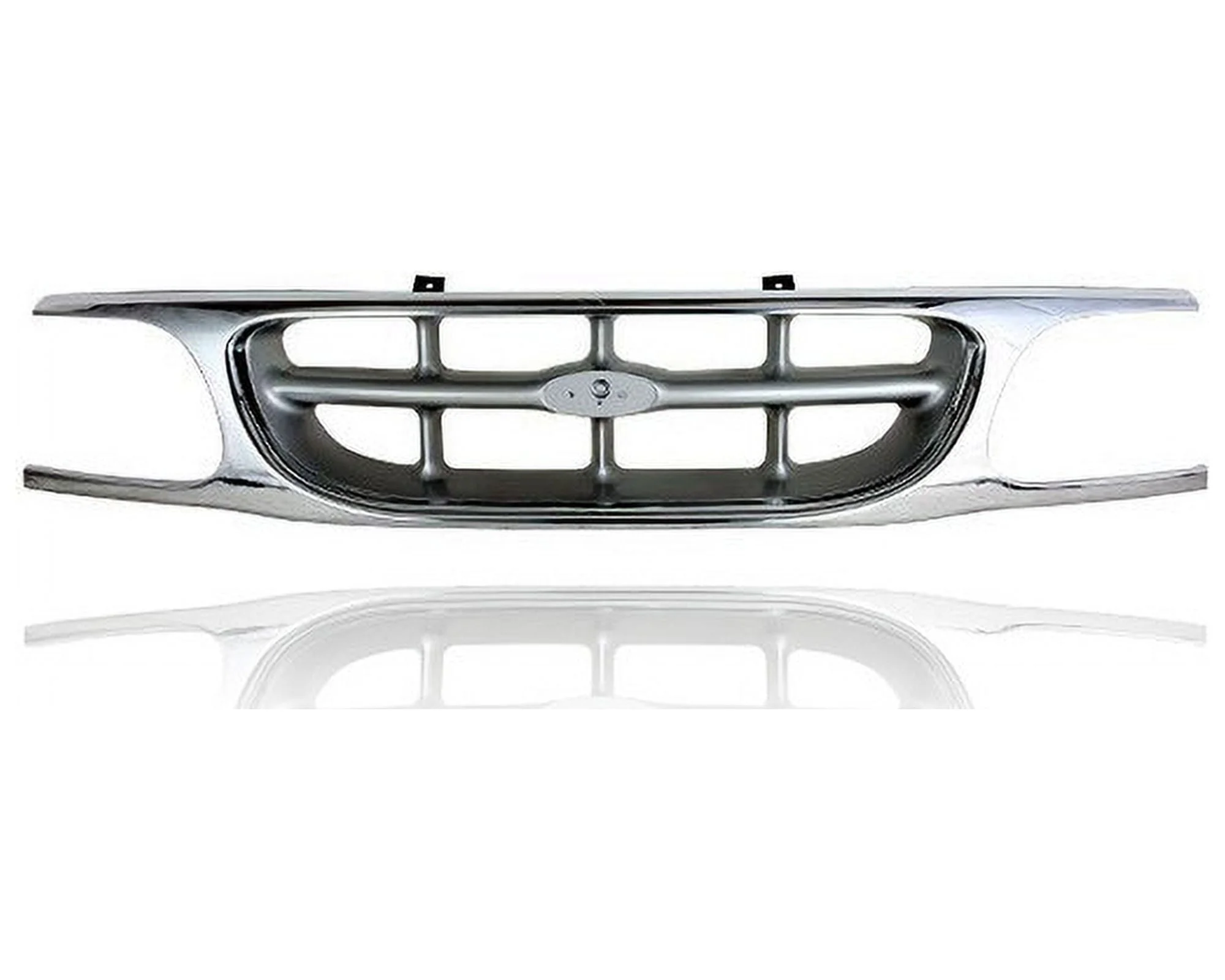 Grille - Compatible/Replacement for '95-01 Ford Explorer XL/XLT/Eddie Bauer - Chrome Frame, Black Insert Without Extension, Emblem Provision - F87Z8200NAD