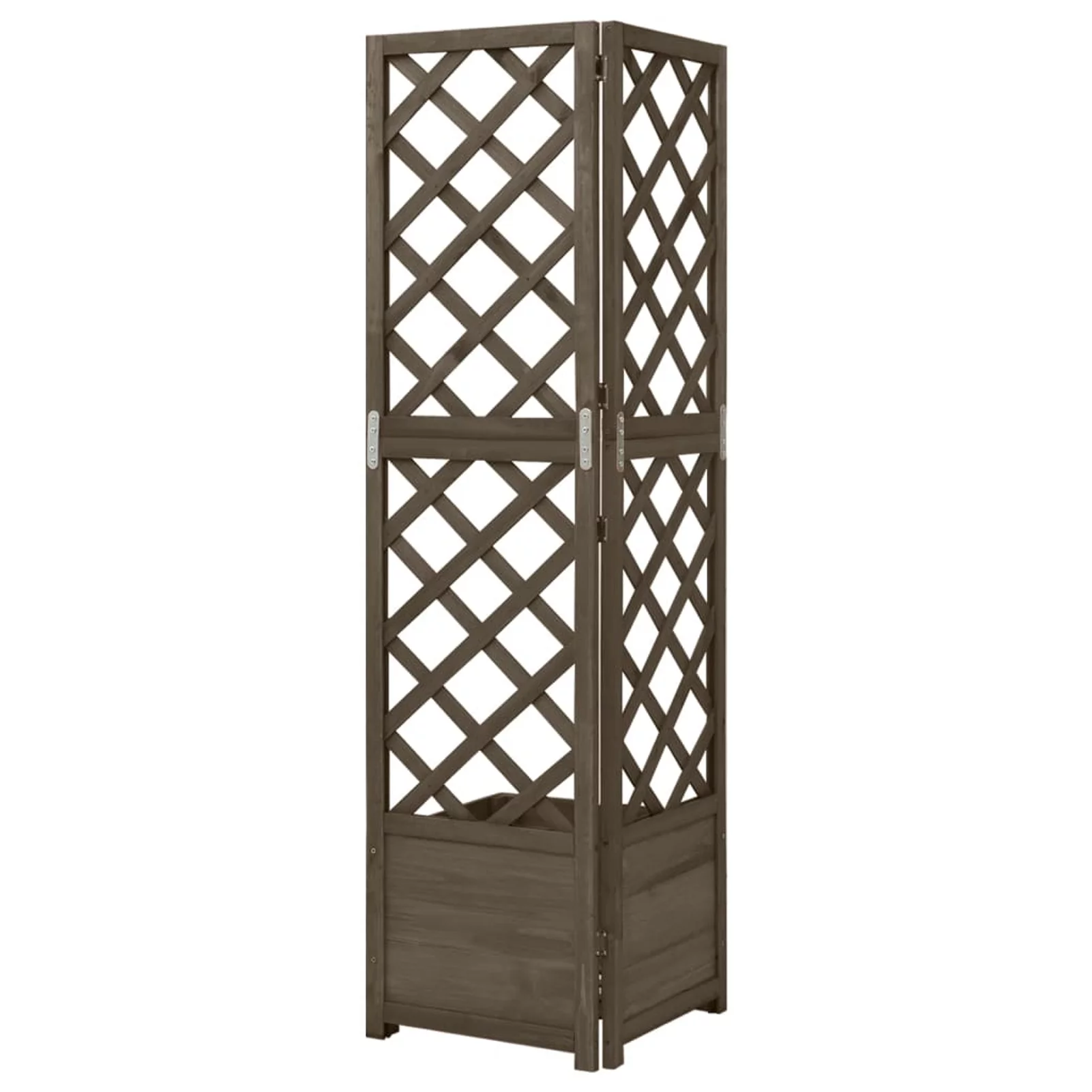 Uteam Trellis Planter Corner Style Solid Fir Wood Gray Sized 15.7x15.7x59 Inches