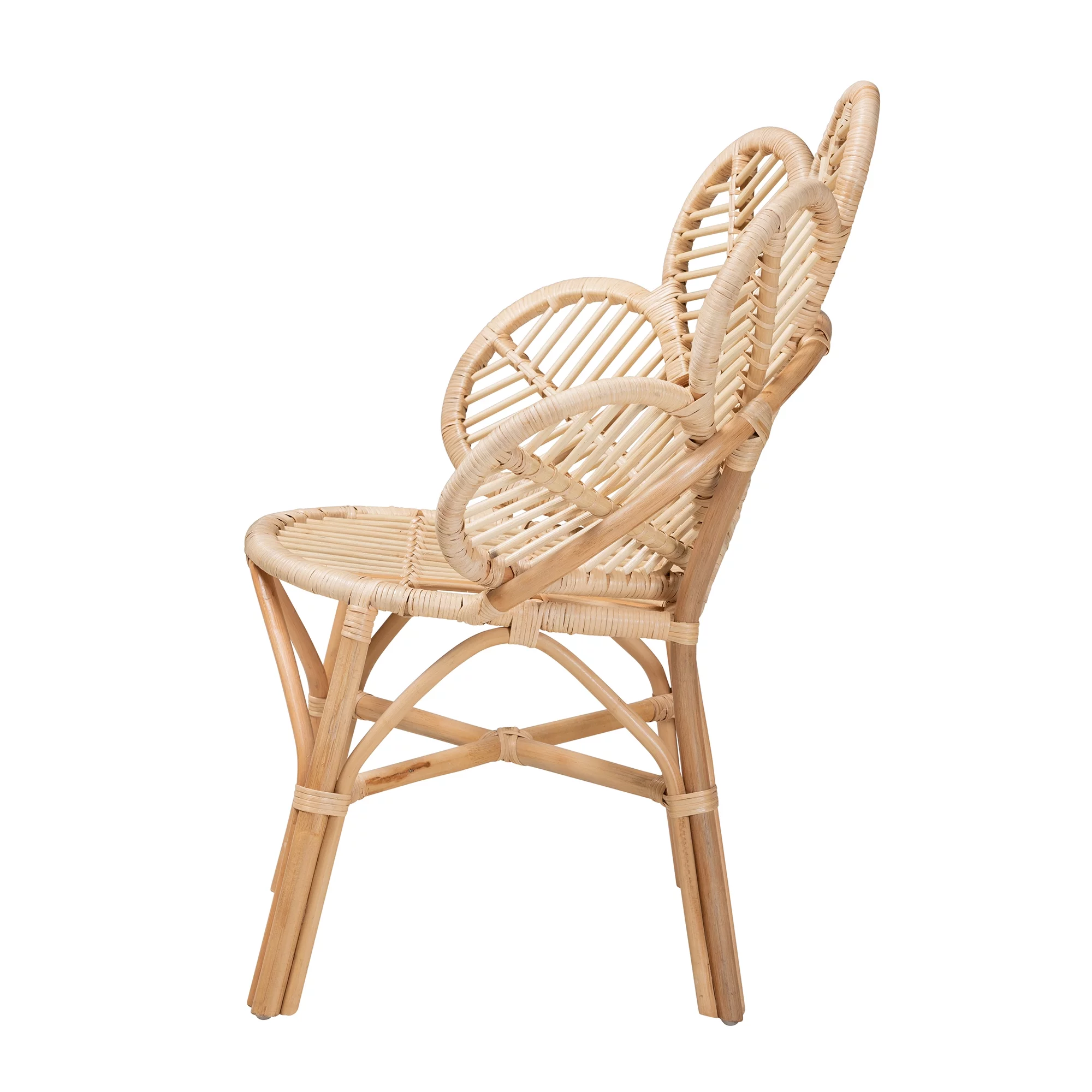 bali & pari Bianca Rattan BOHO Flower Chair, Natural Brown