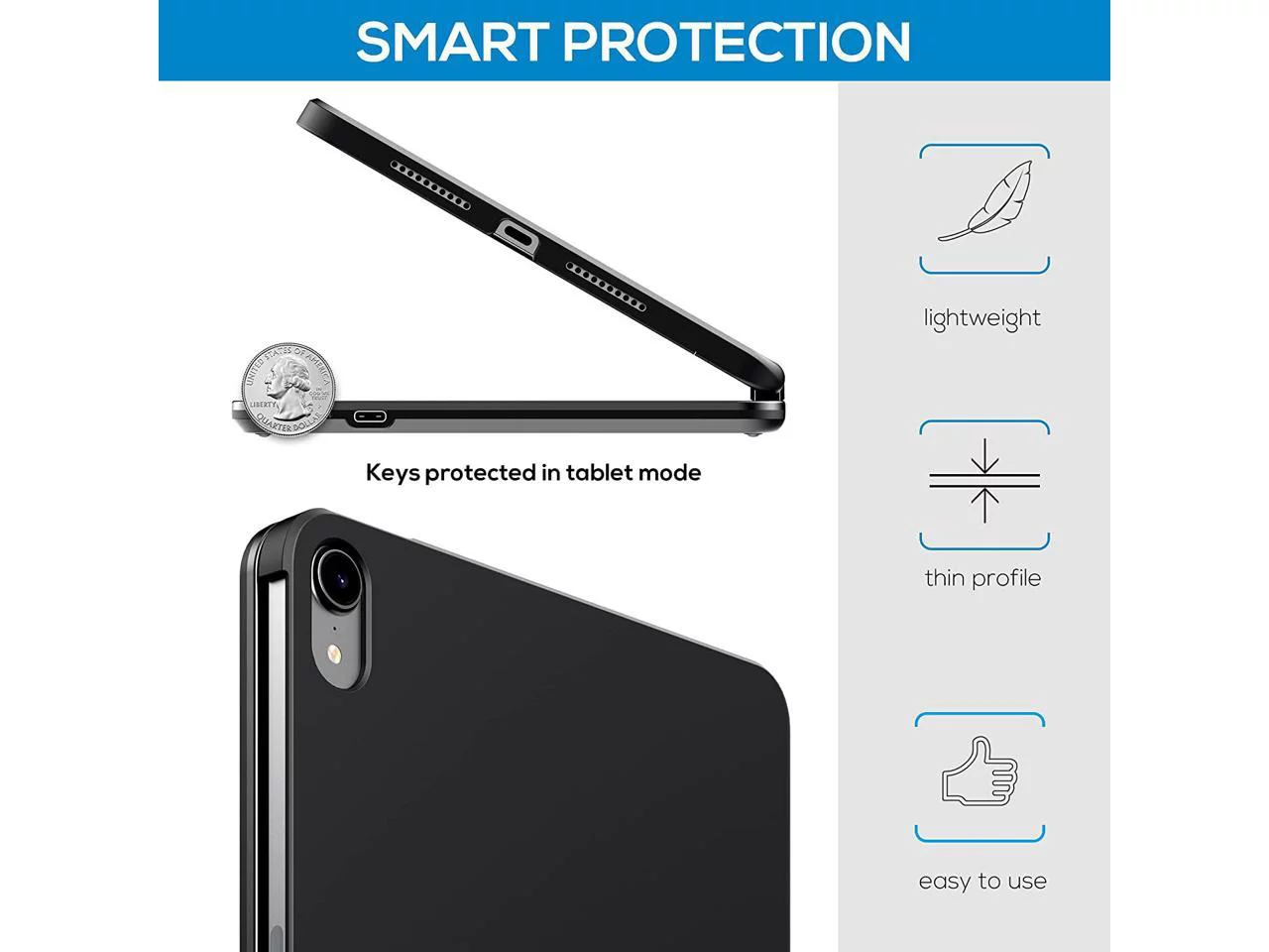 Touchpad Case with Keyboard for iPad 10th Generation 10.9 inch 2022, Trackpad - 360° Rotatable - Wireless Backlit Keyboard Cover with Pencil Holder