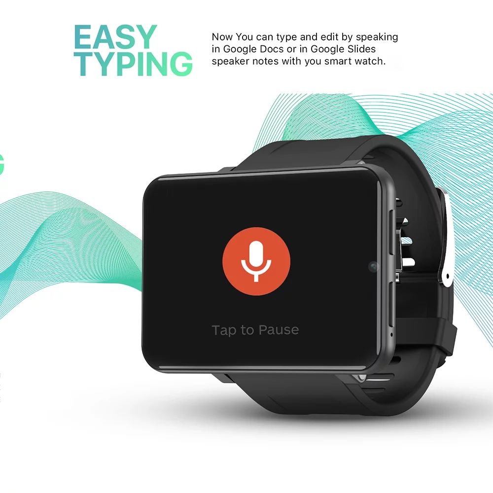 DM100 4G Smart Watch Sports WiFi GPS BT Smartwatch 2.86 Inch Touch Screen 16GB/32GB Music Player Phone Call 5MP Camera IP67 Waterproof Multifunction for Men,Black,16GB