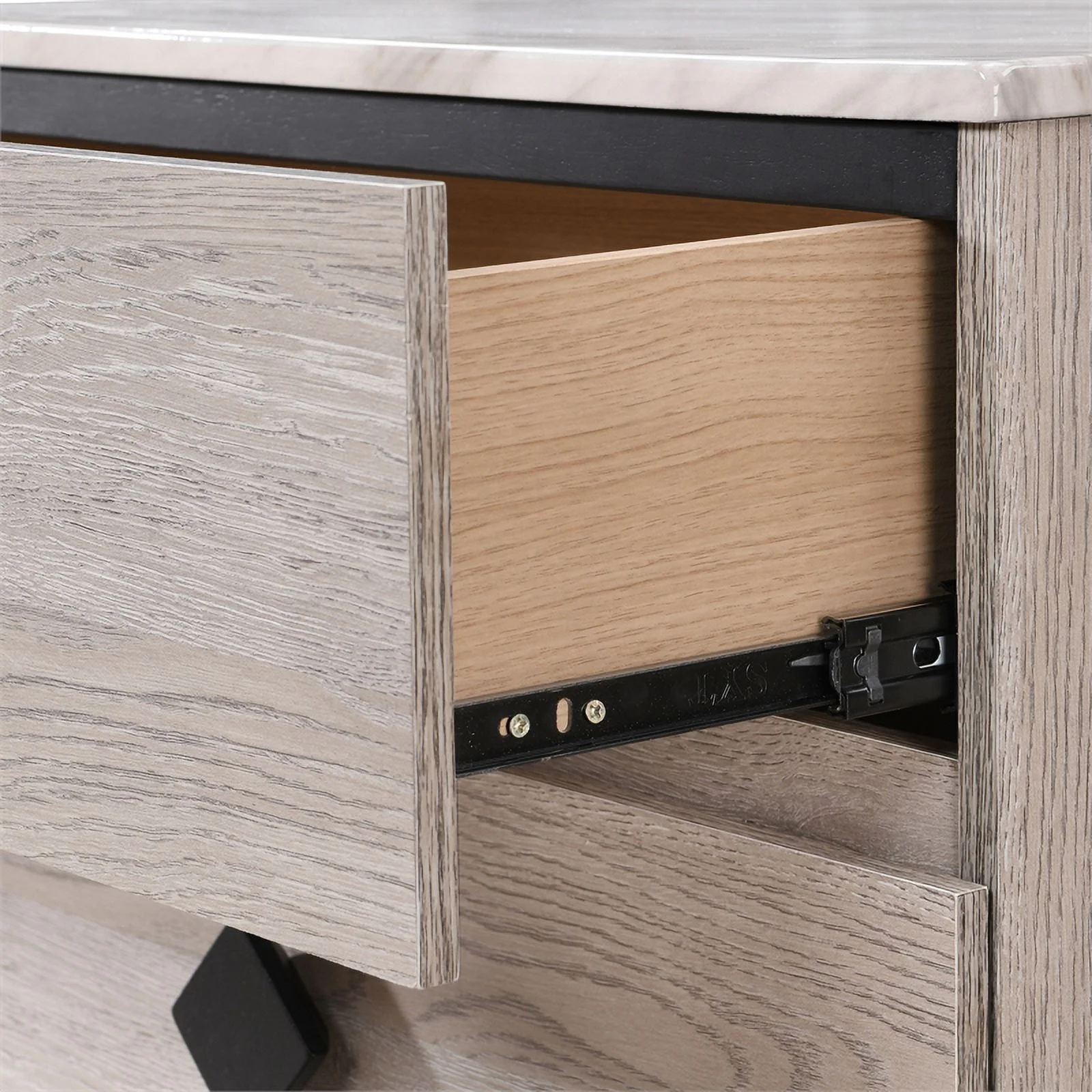 Home Square 2 Drawer Wood Nightstand in Beige Finish - Set of 2